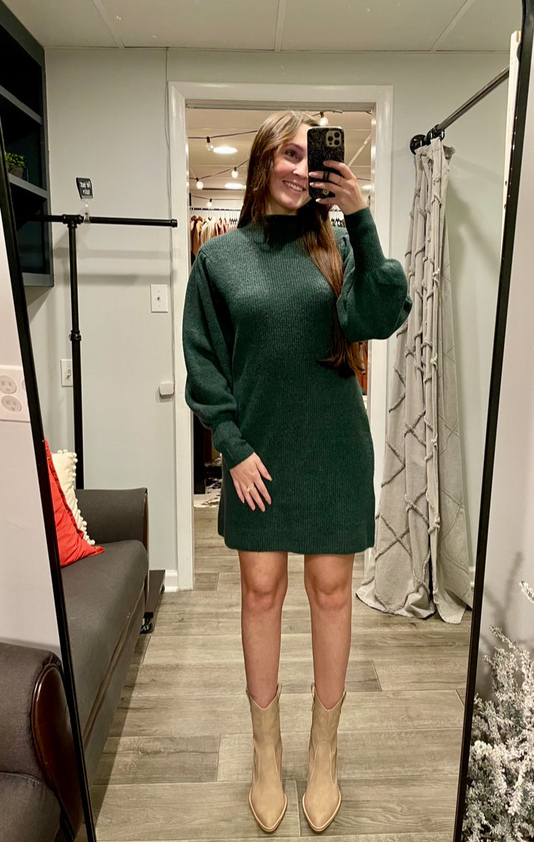 Emerald Sweater Dress