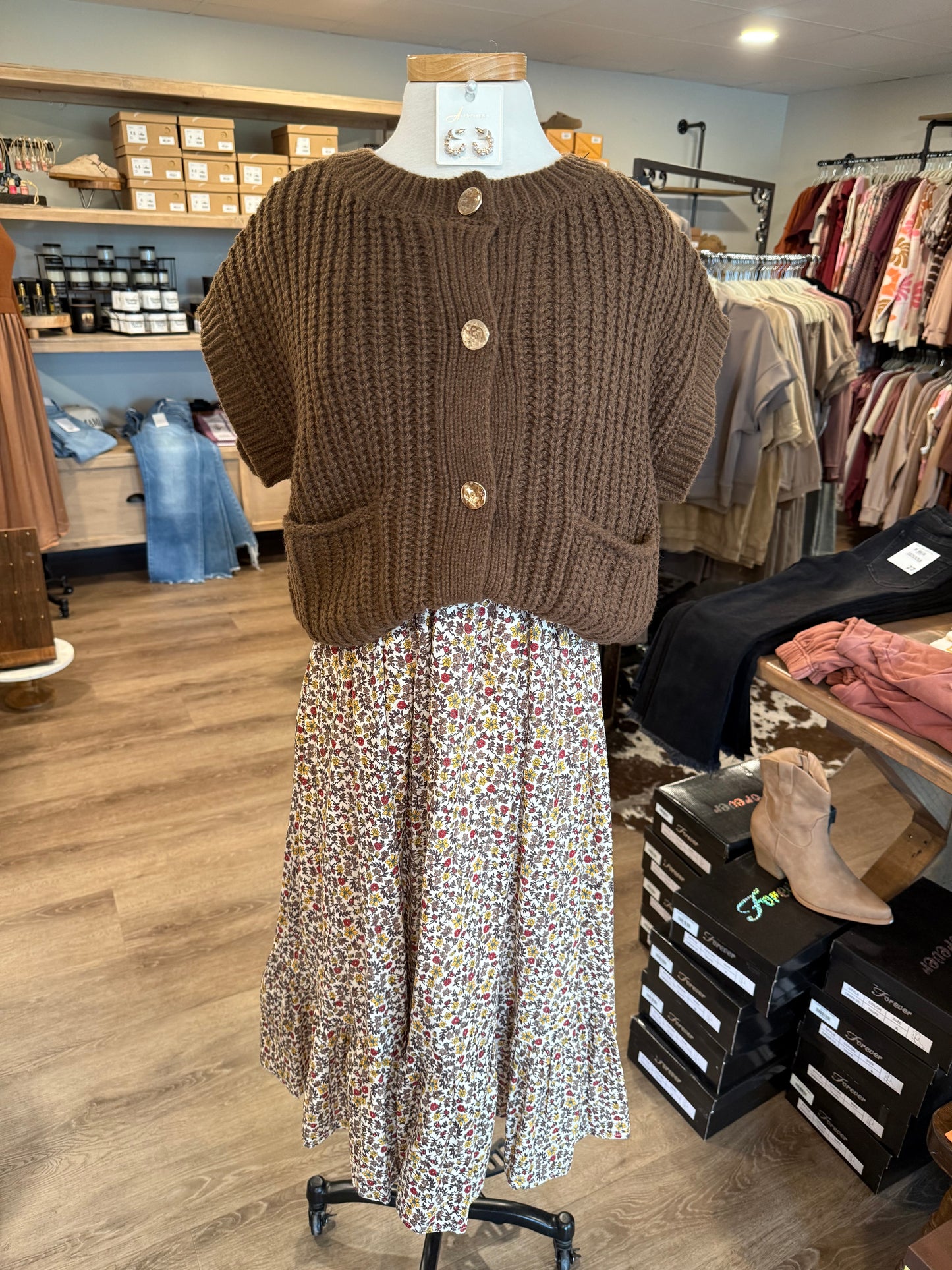 Brown Chunky Cardigan