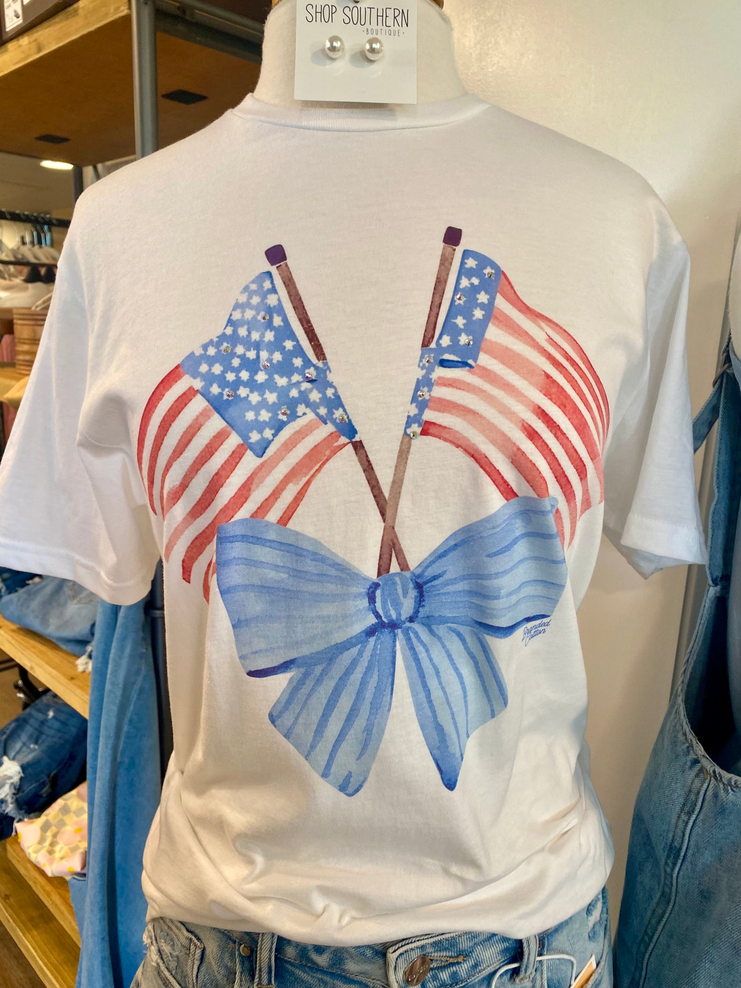 White Bow & Flags Tee