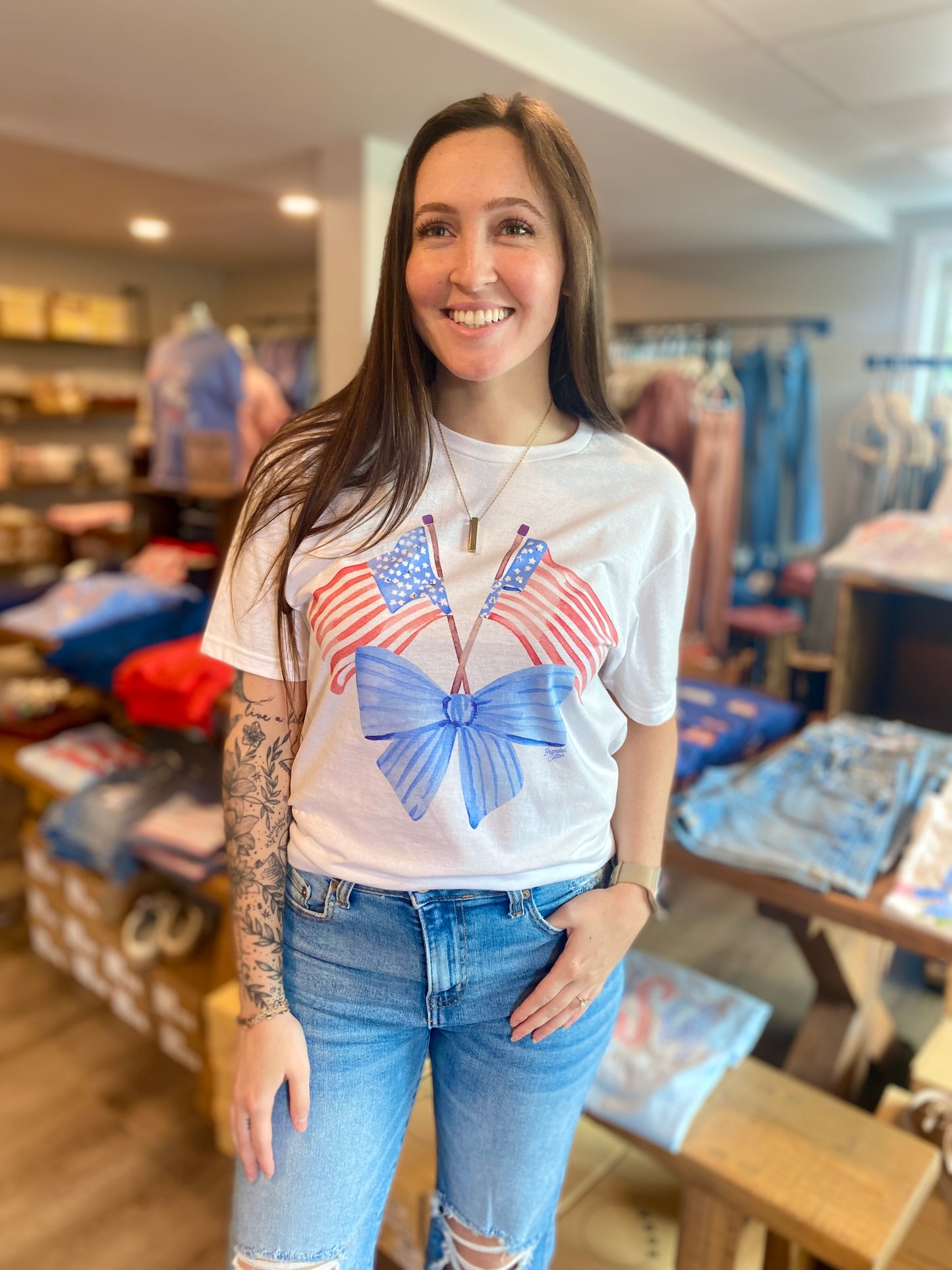 White Bow & Flags Tee