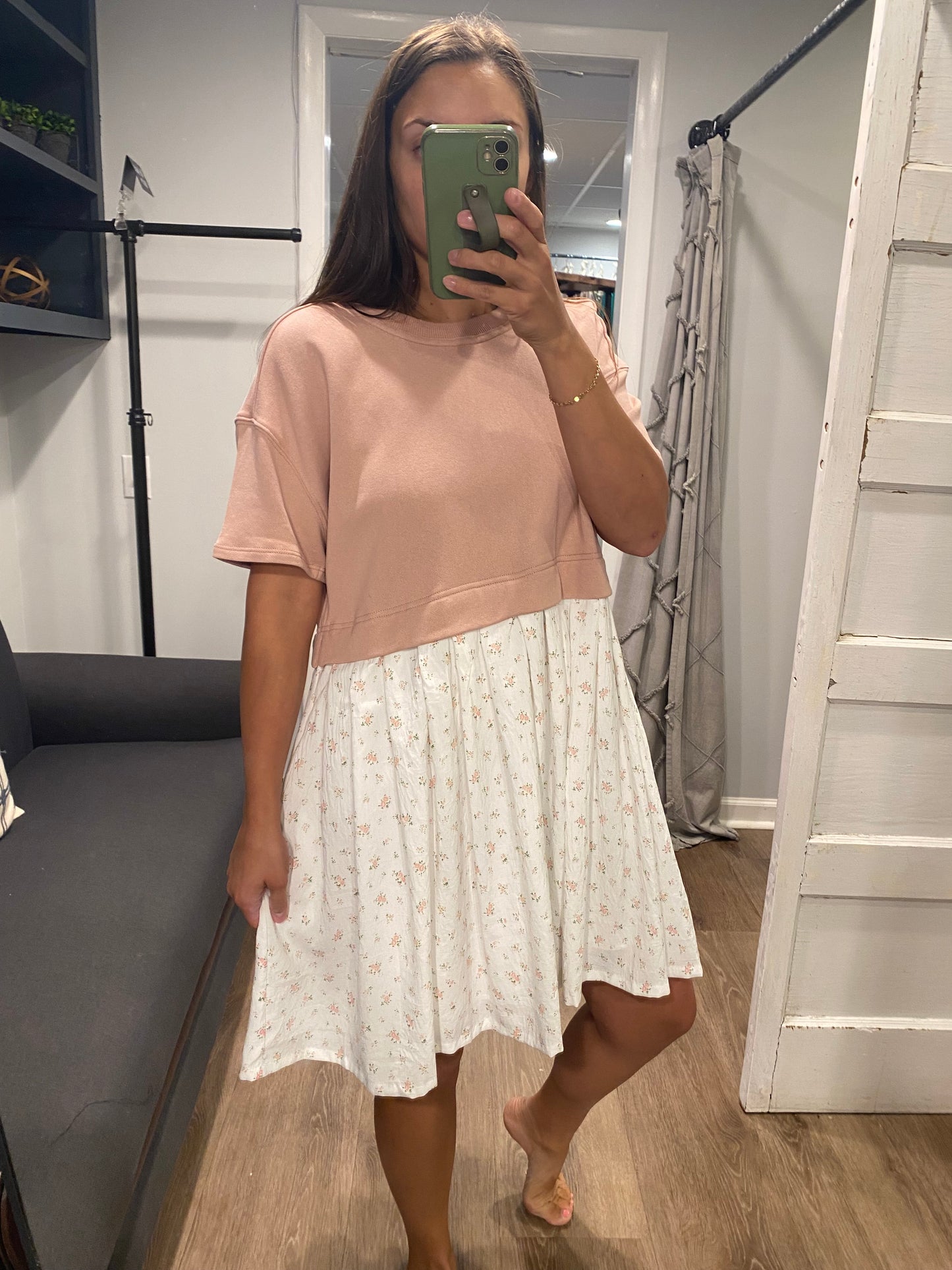 Mauve Floral Mini Dress