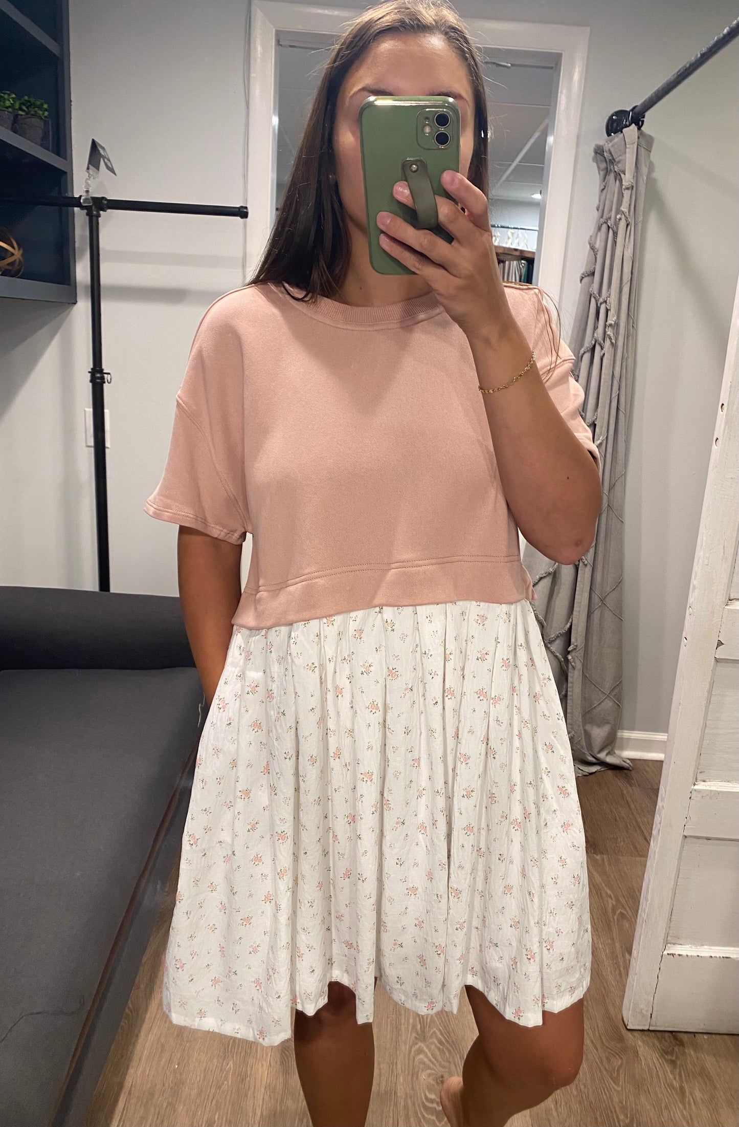 Mauve Floral Mini Dress