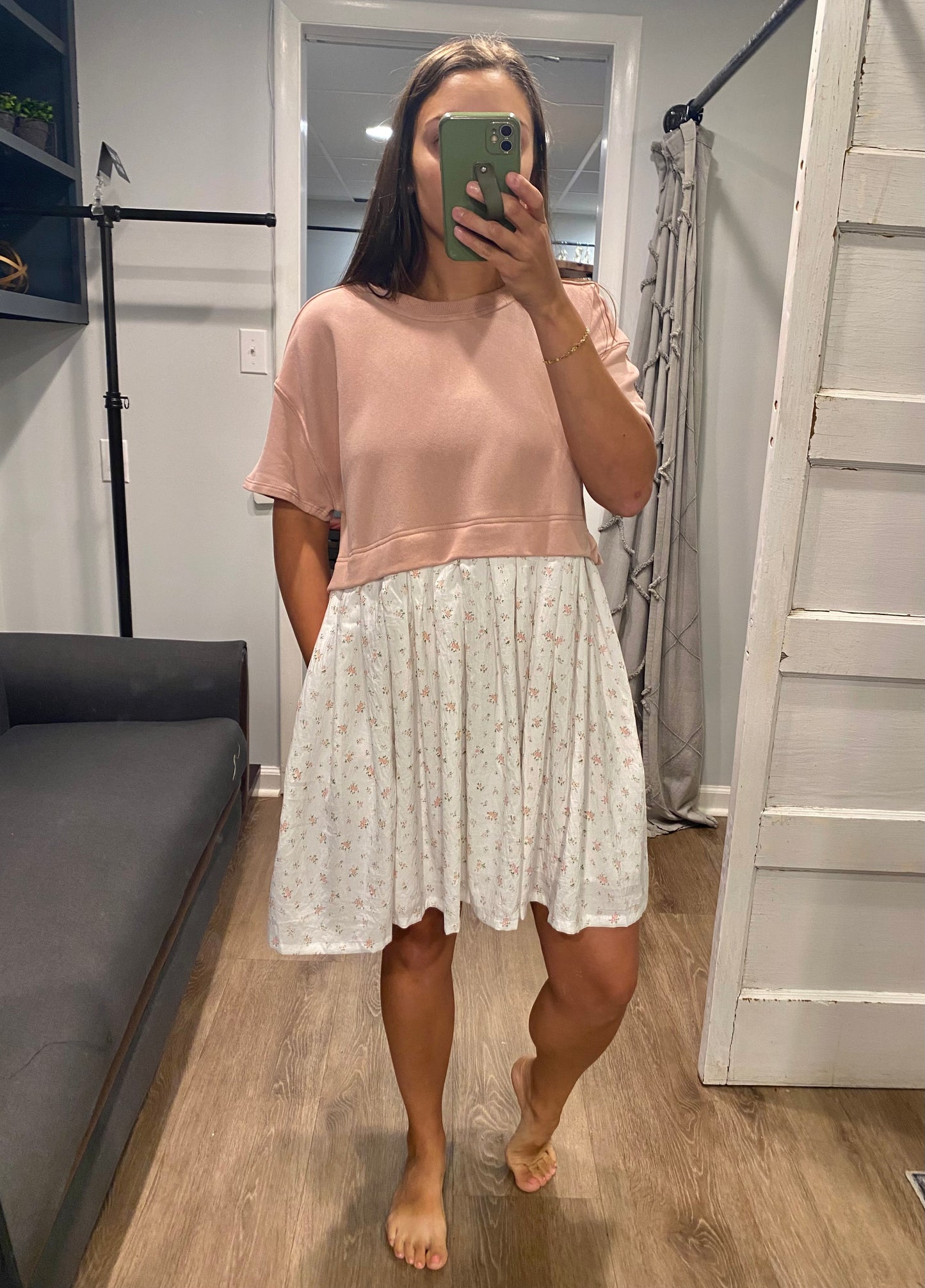 Mauve Floral Mini Dress