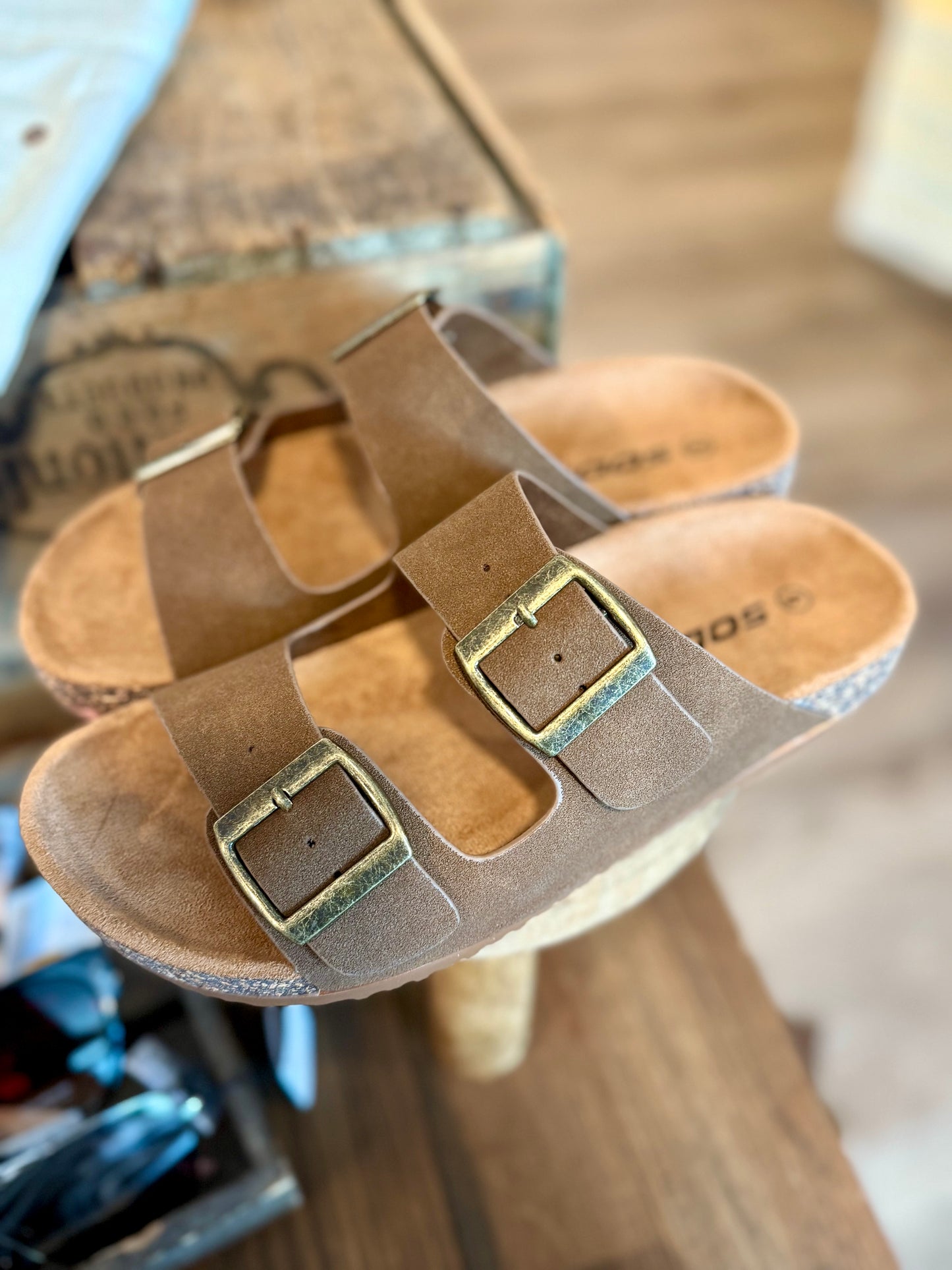 Brown Buckle Sandal