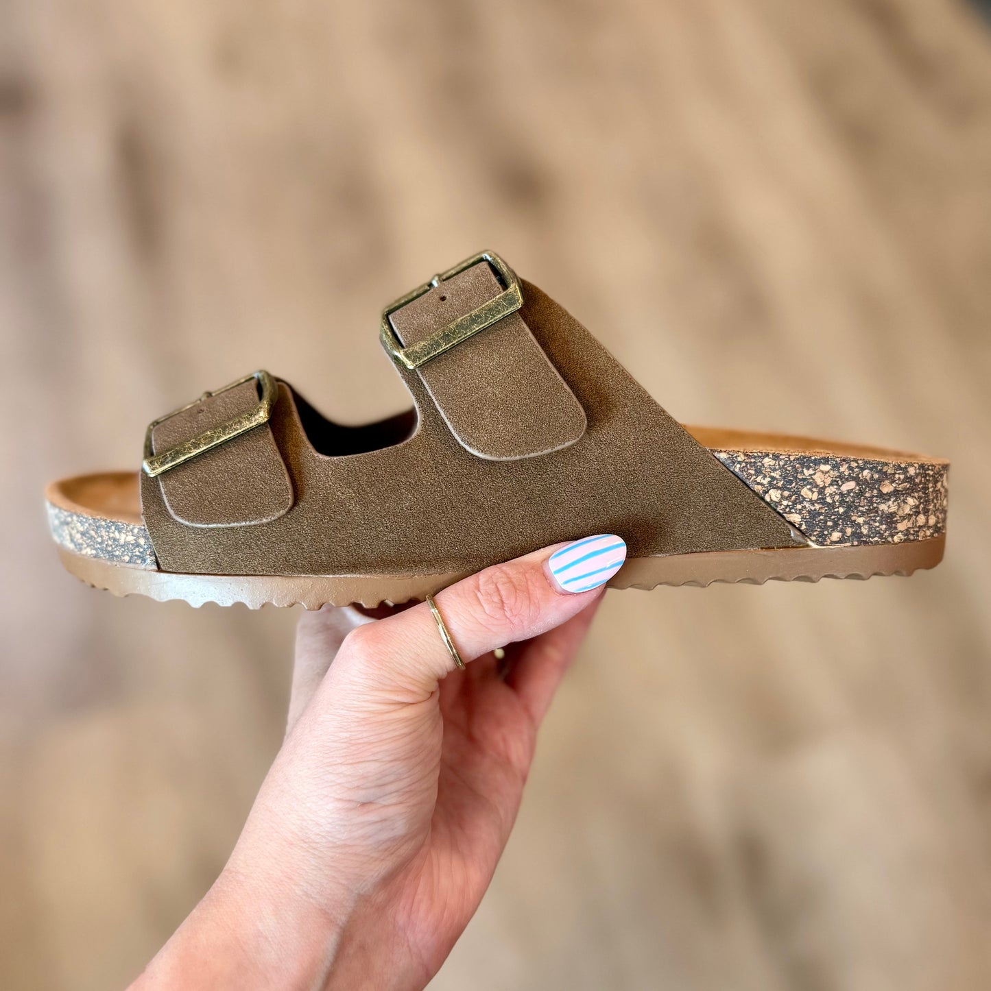 Brown Buckle Sandal