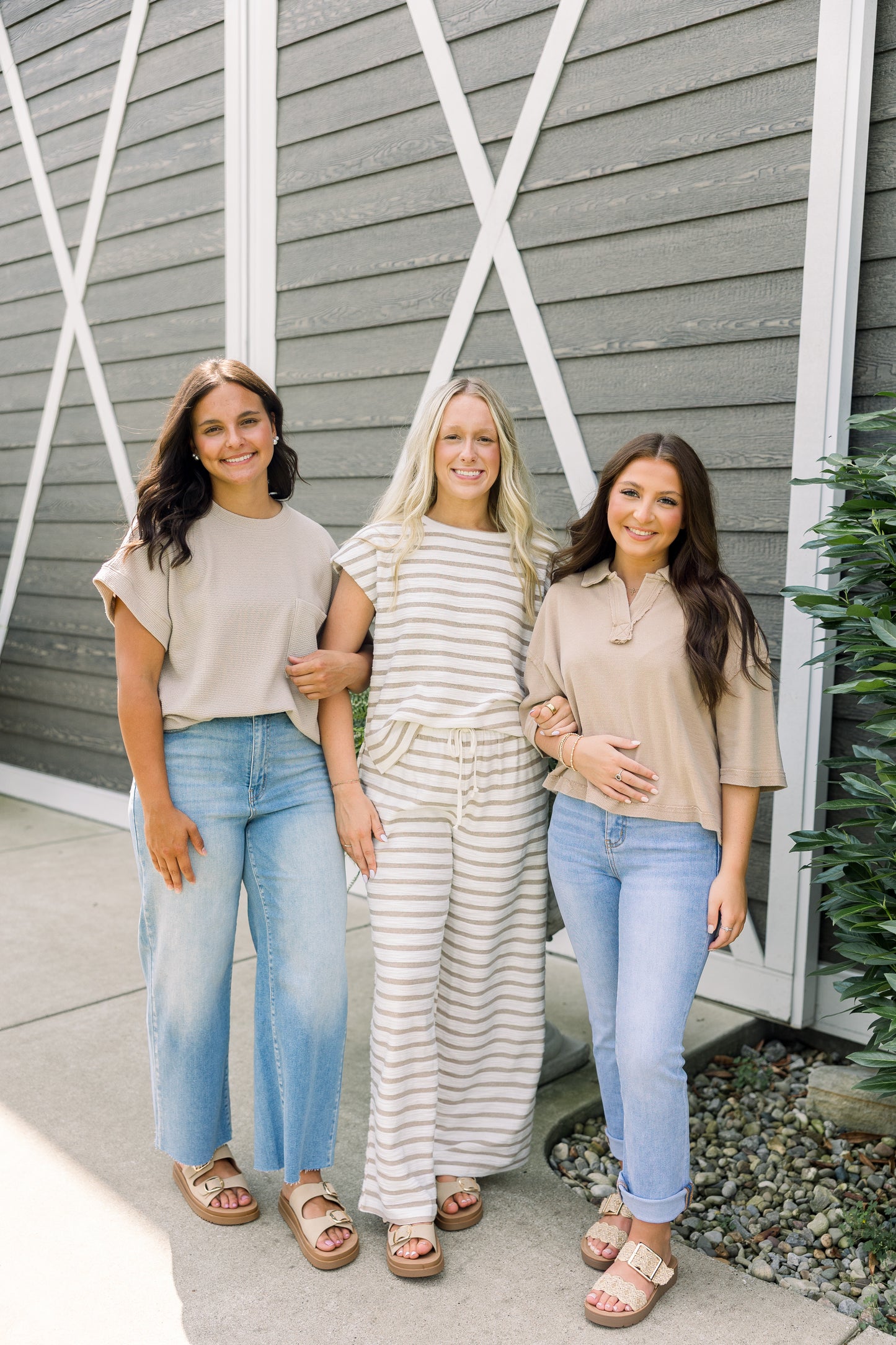 Khaki Striped Terry Set