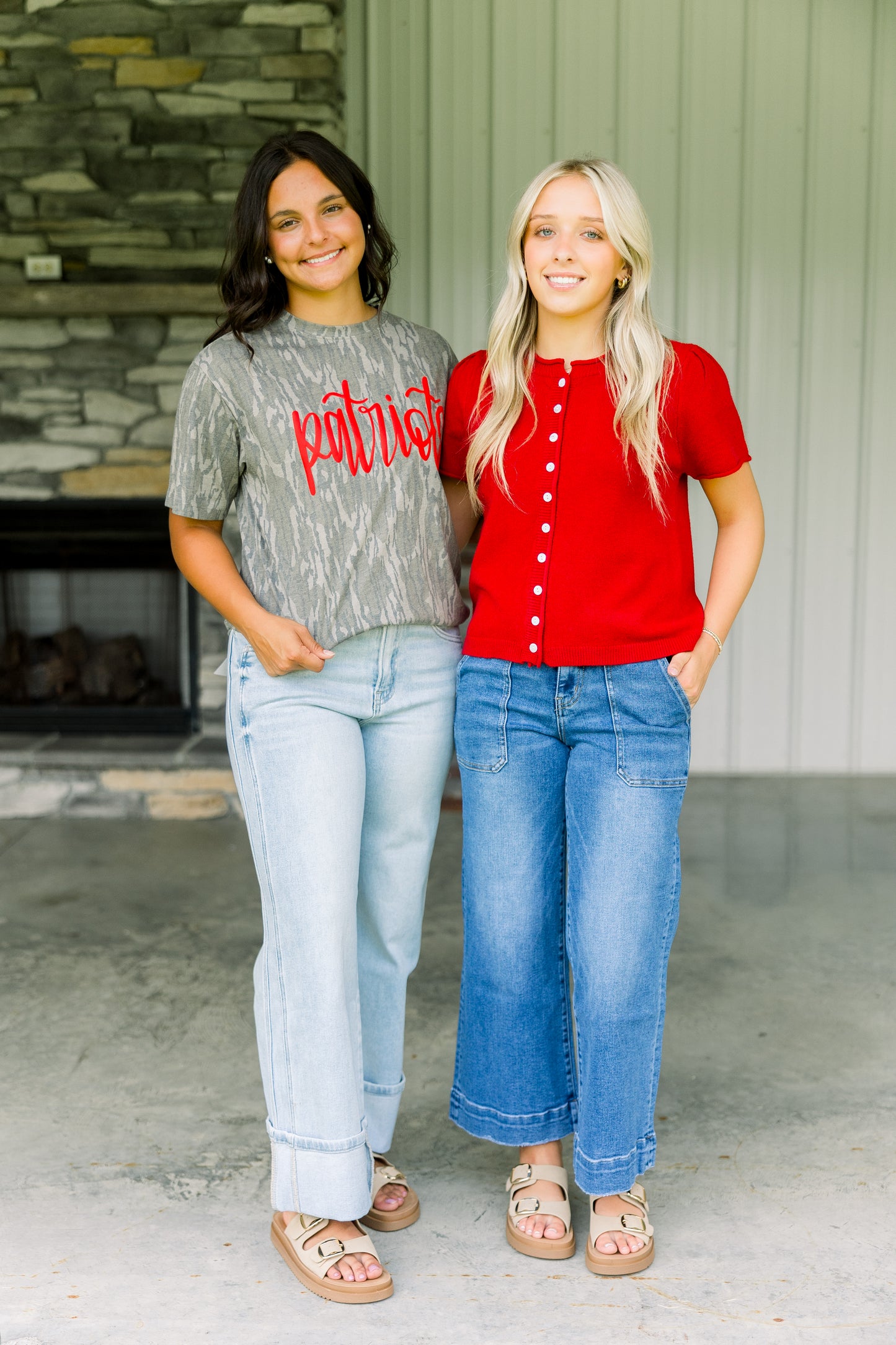 Red Short Sleeve Cardigan