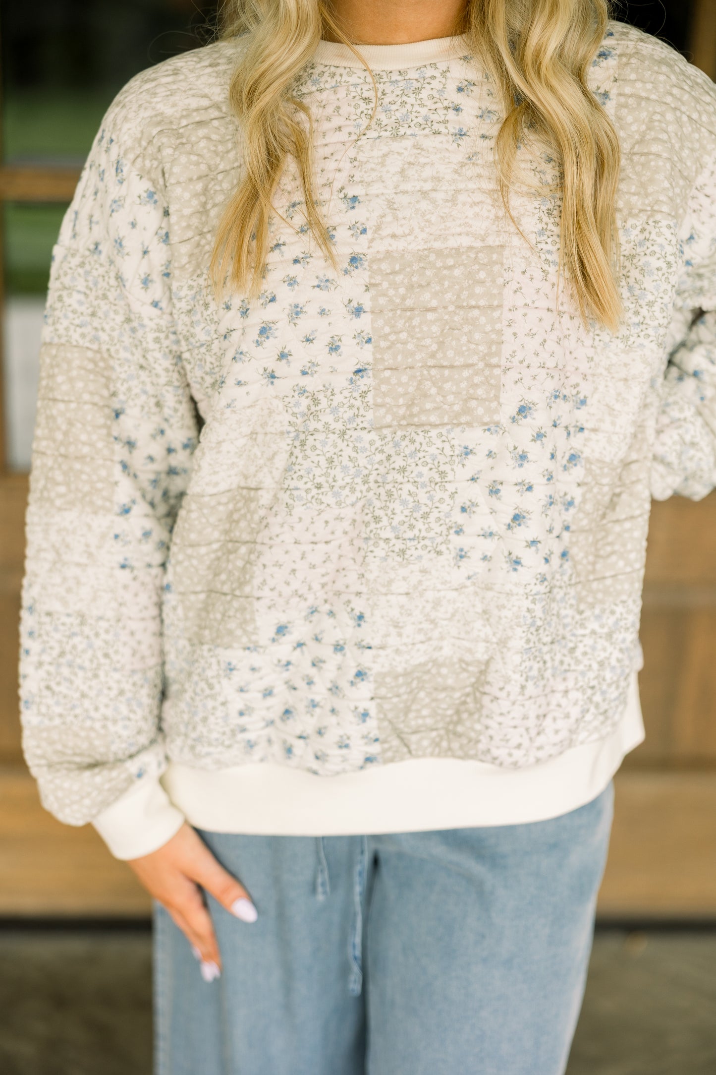 Quilted Patchwork Creweneck