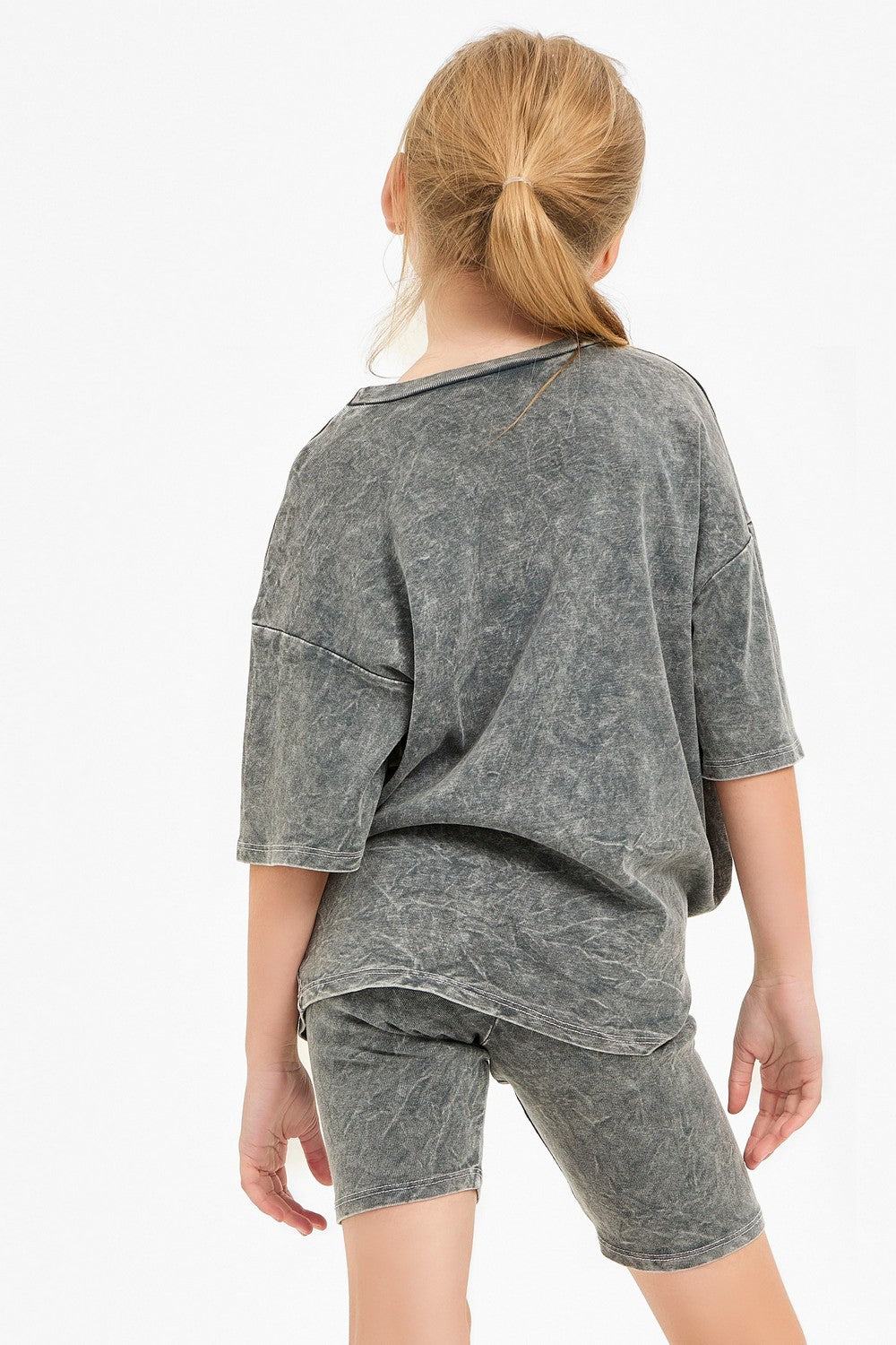 Charcoal Biker Short Set-K
