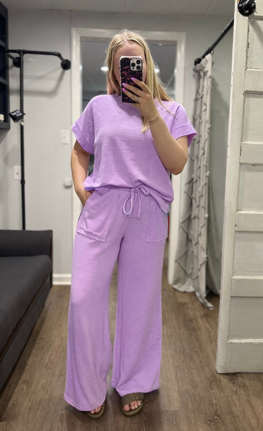 Lilac Short Sleeve Lounge Set