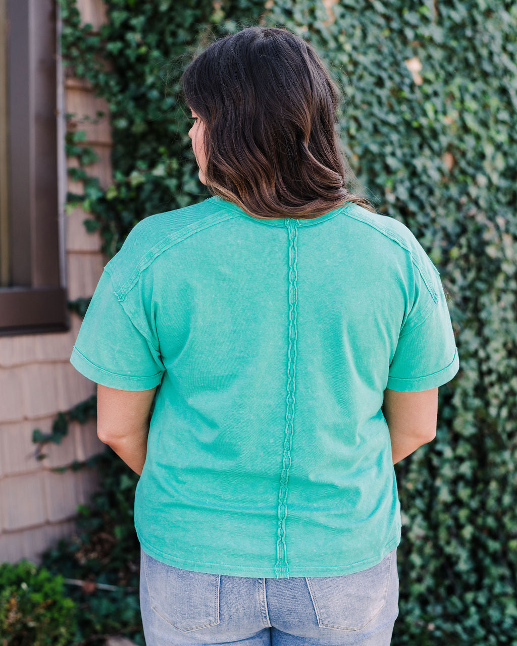 Vintage Washed Pocket Tee, Emerald