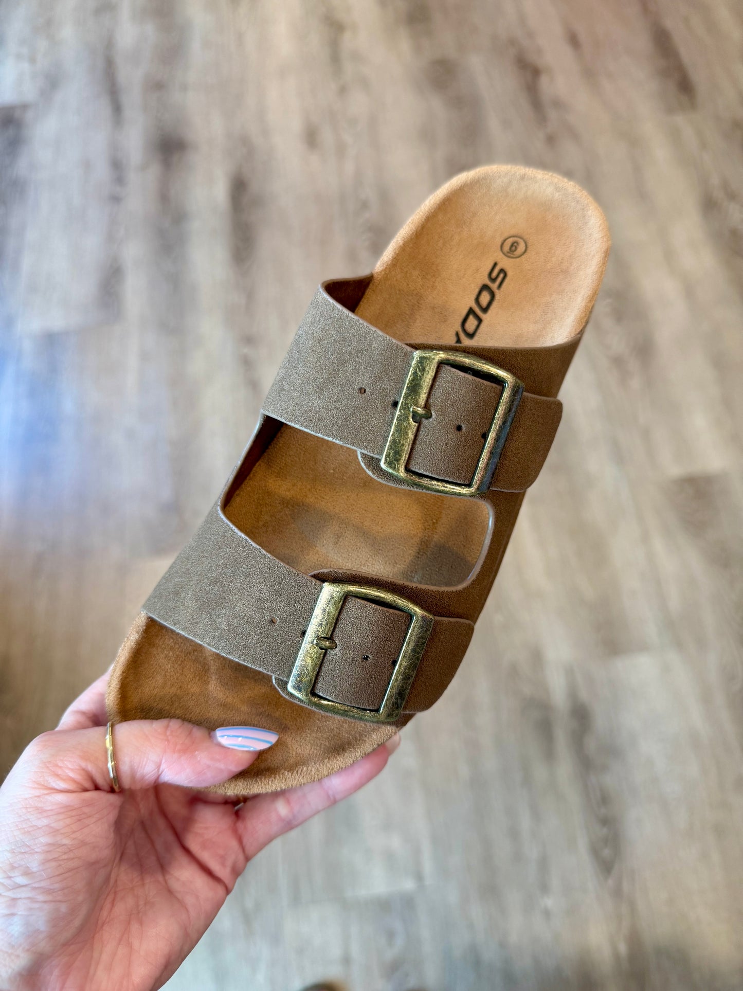 Brown Buckle Sandal