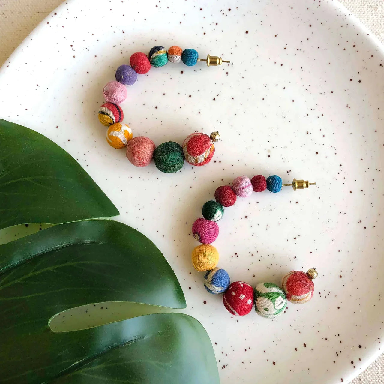 BB - Kantha Conch Hoop Earrings
