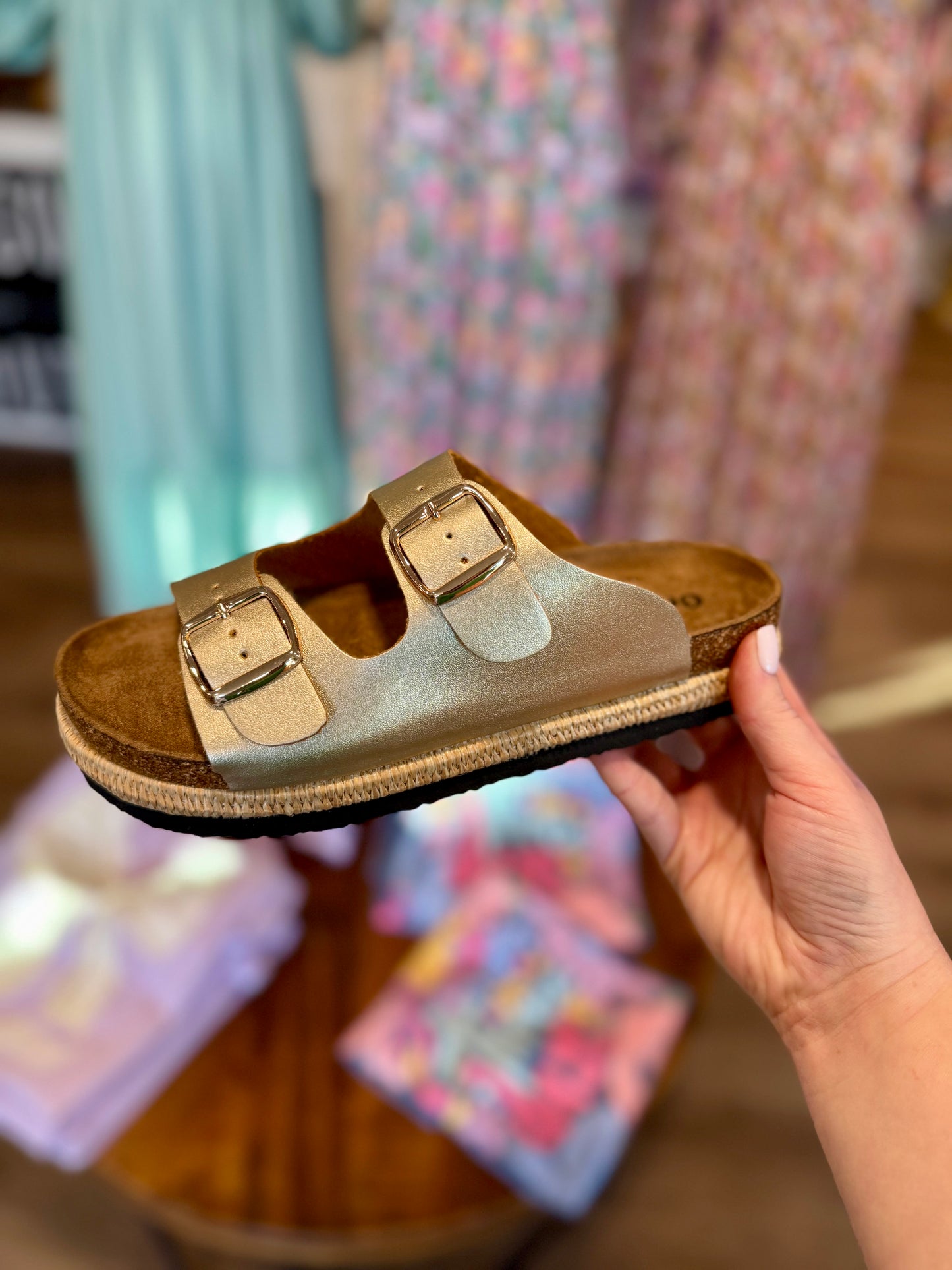 Gold Birk Dupe Sandals