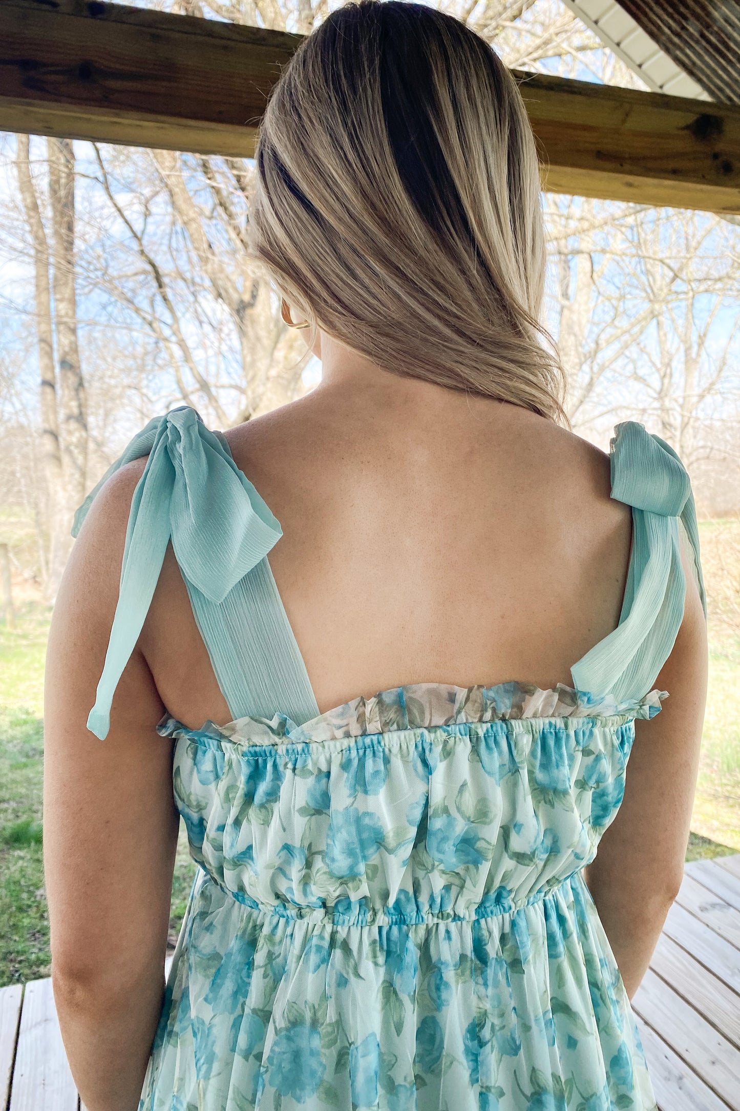Sage Floral Tiered Maxi