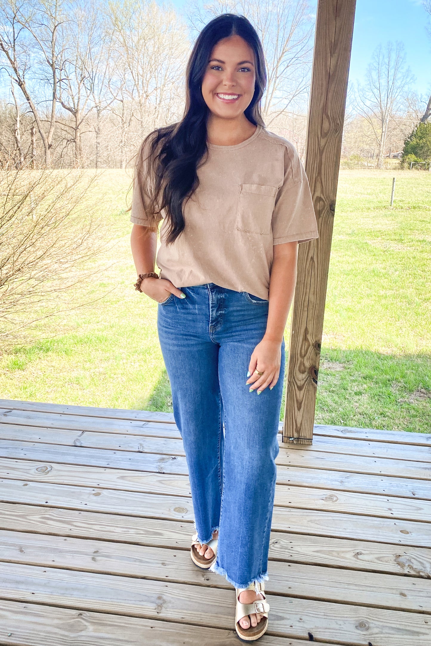 Taupe Pocket Tee