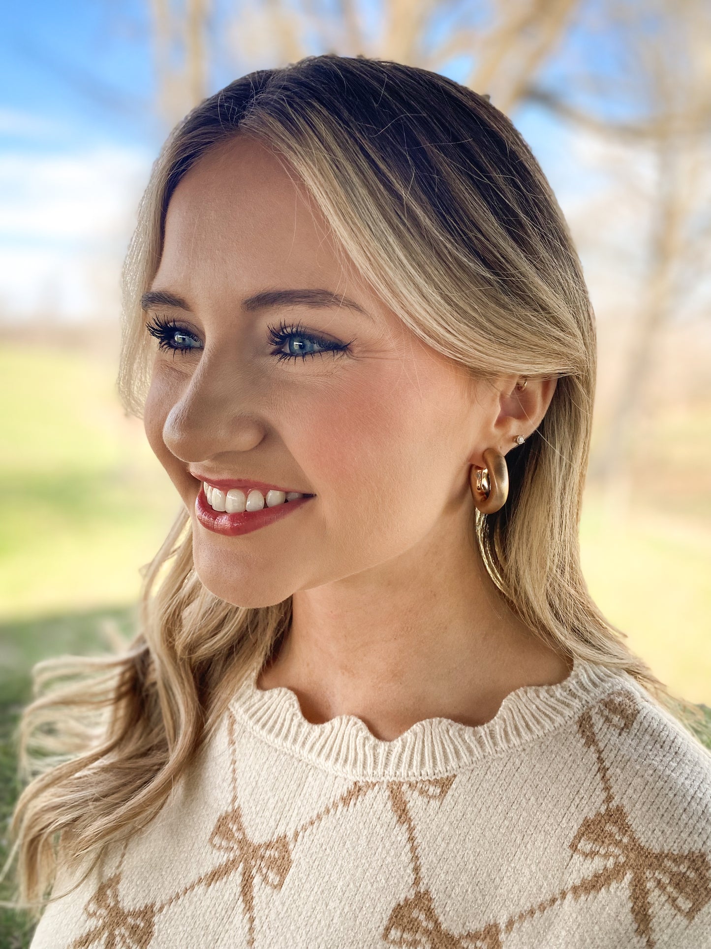 Gold Bubble Hoops