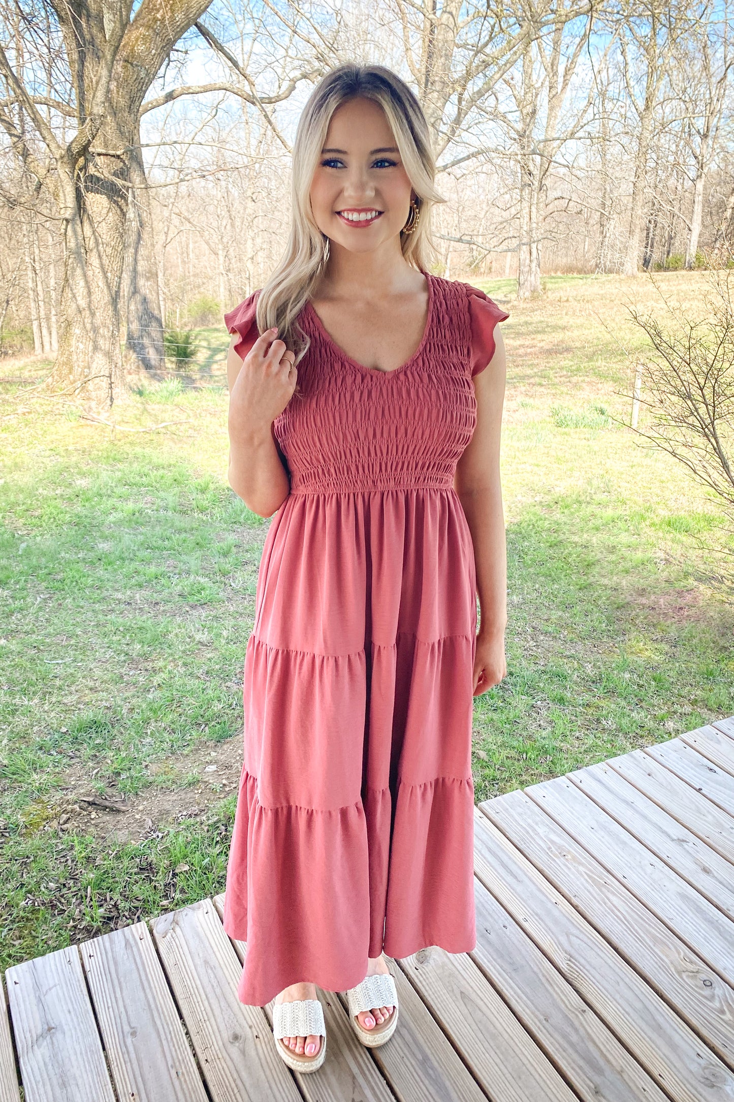 Mauve Smocked Dress