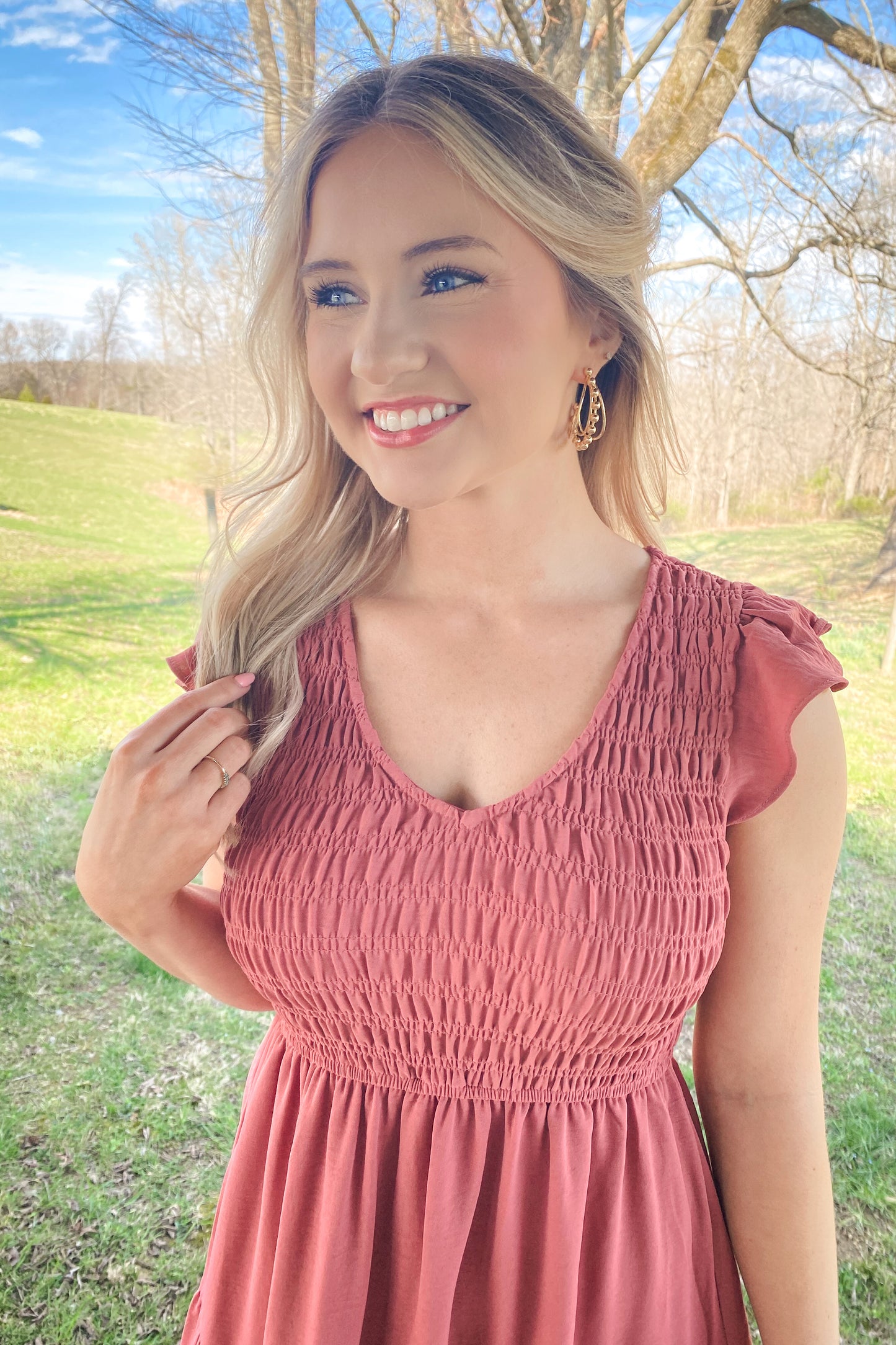 Mauve Smocked Dress