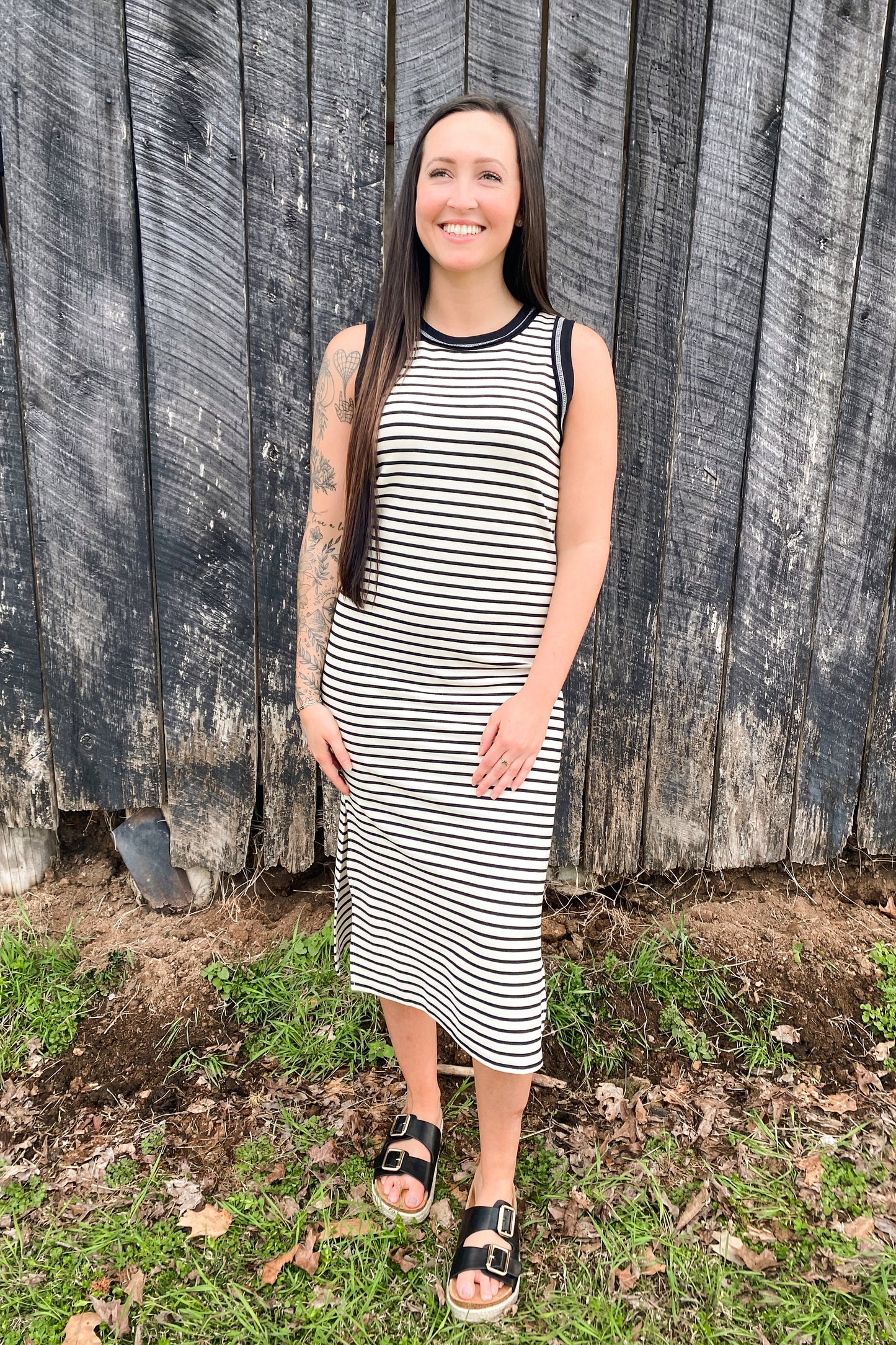 Black Striped Dress