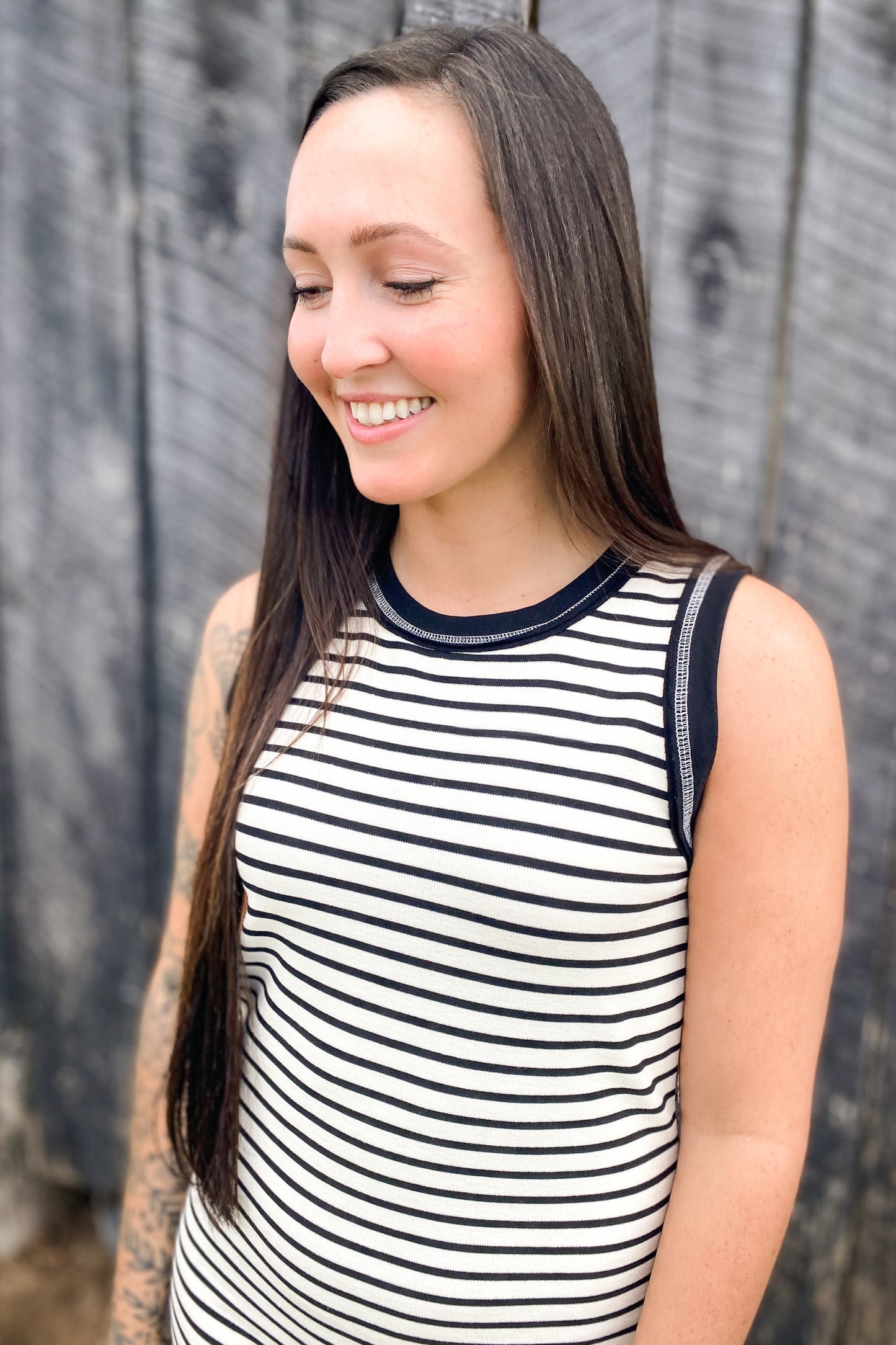 Black Striped Dress