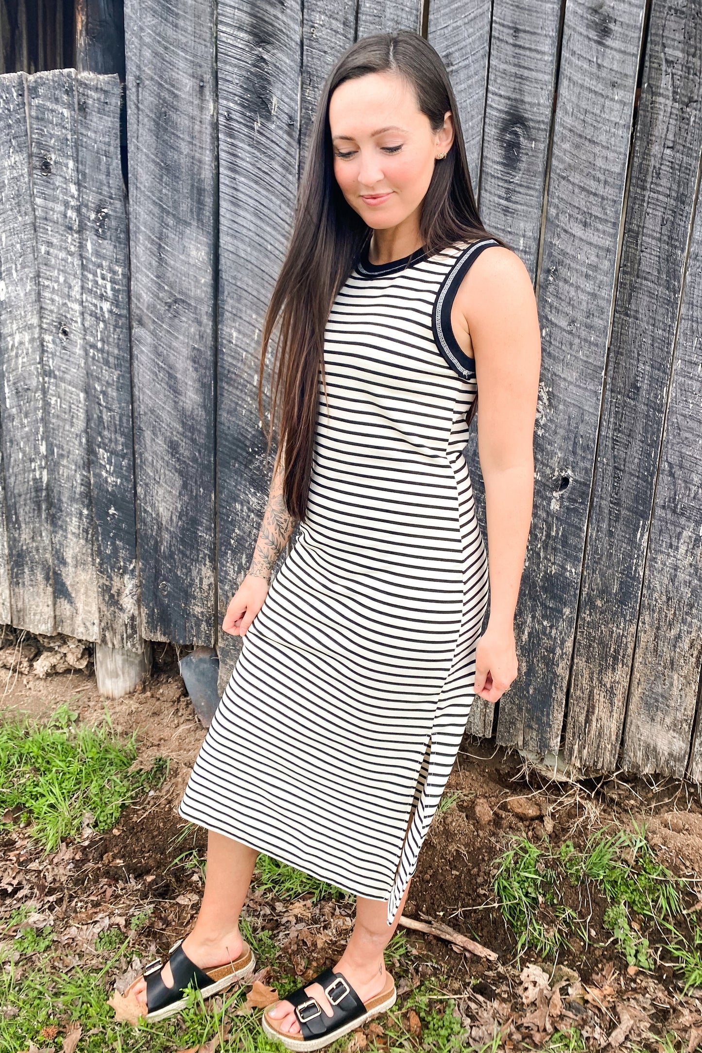 Black Striped Dress