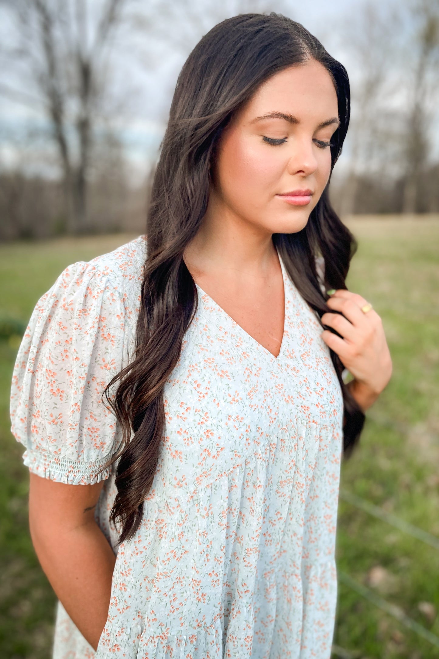 Baby Blue Floral Dress