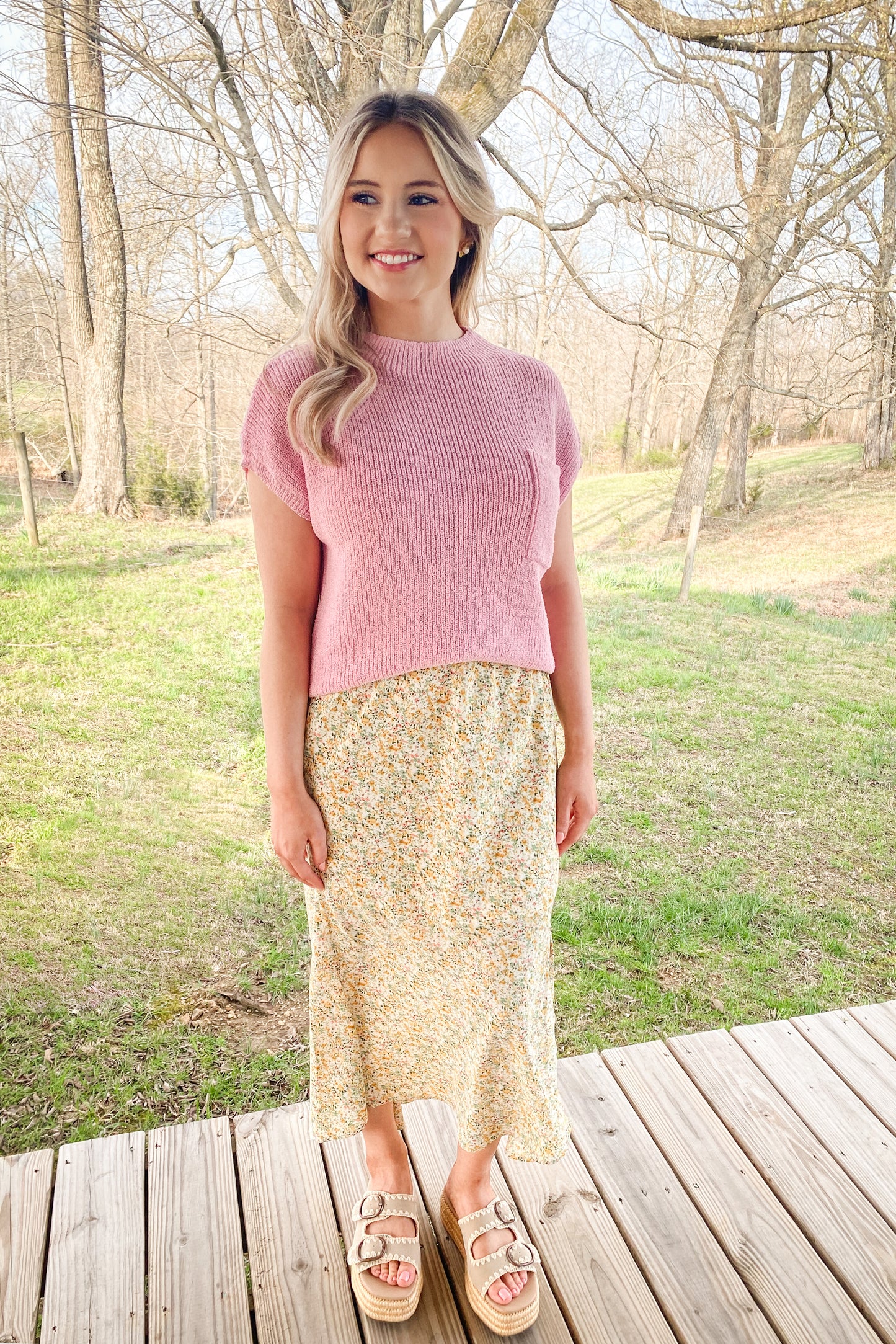 Yellow Floral Skirt