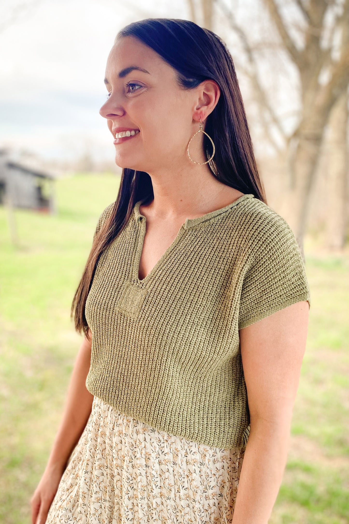Pleated Golden Midi Skirt