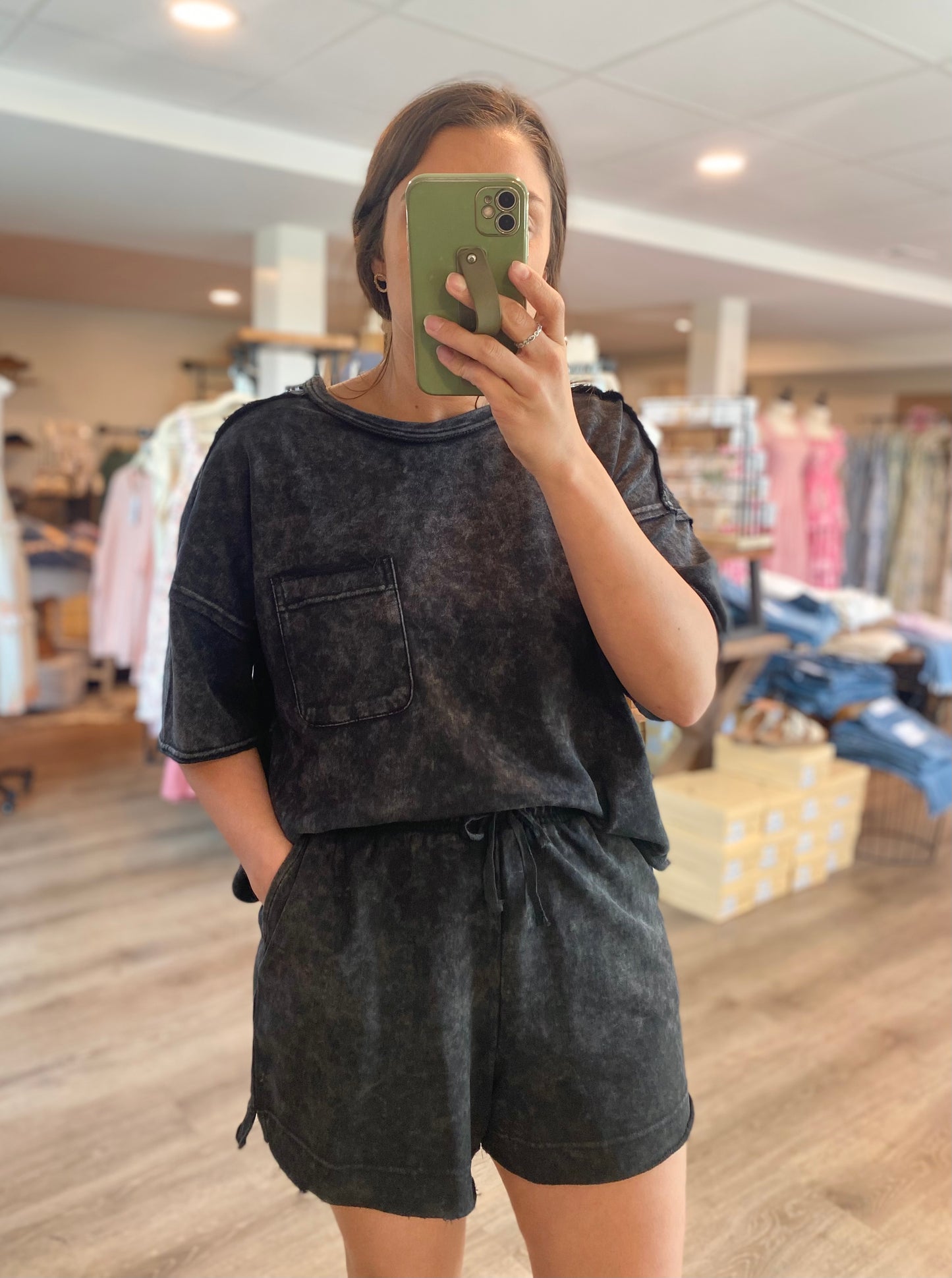 Black Vintage Washed Set