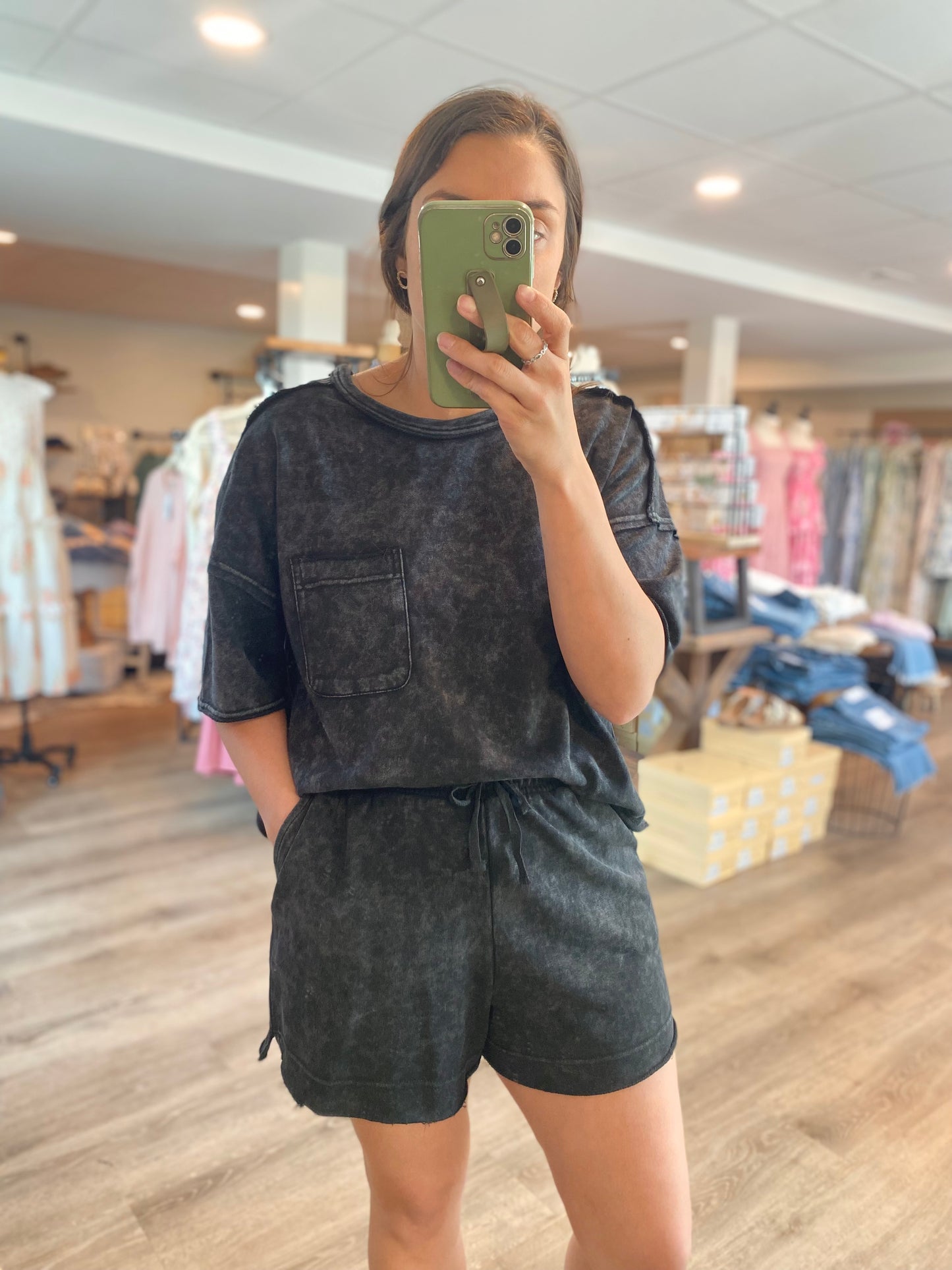 Black Vintage Washed Set