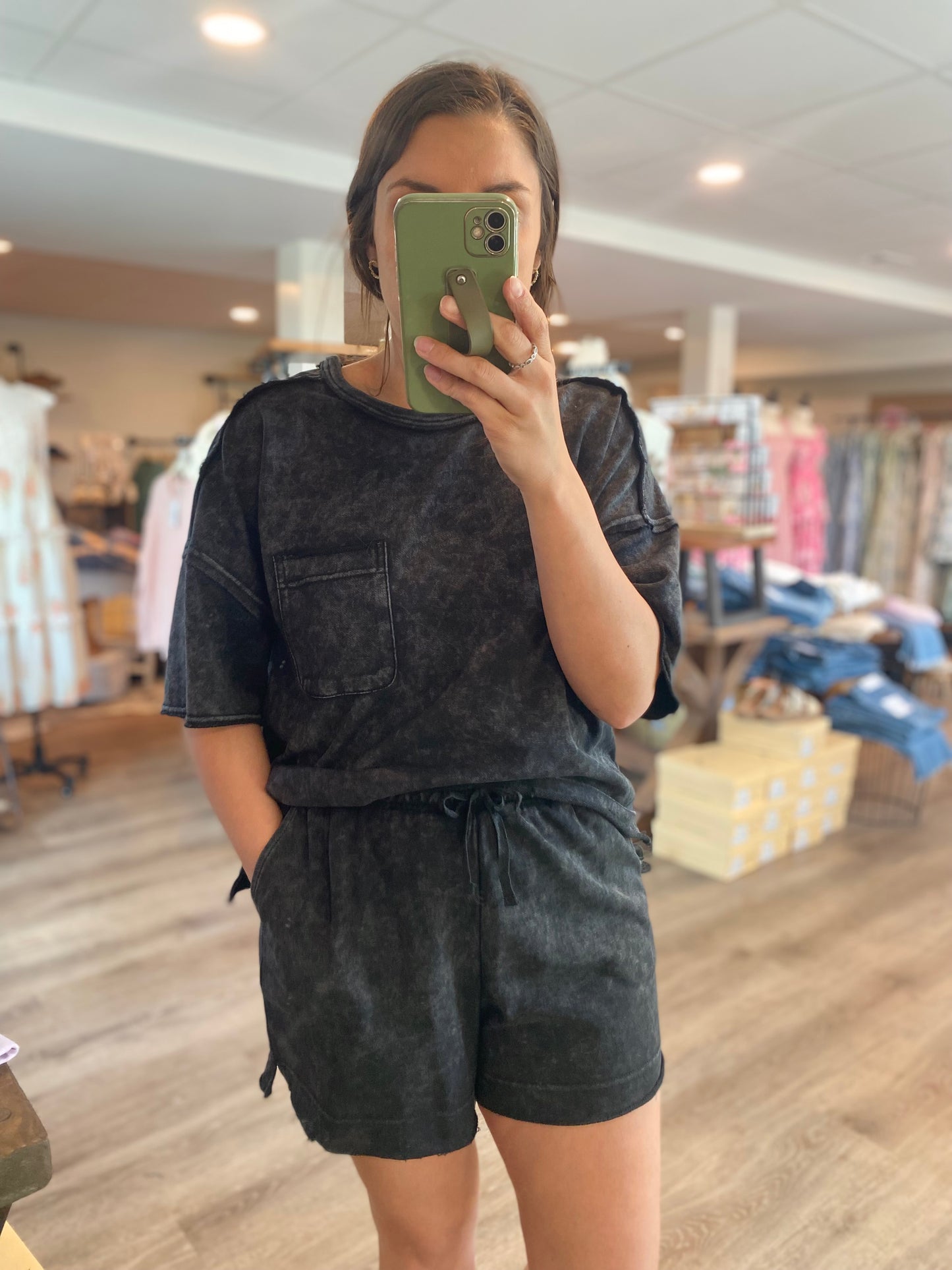 Black Vintage Washed Set