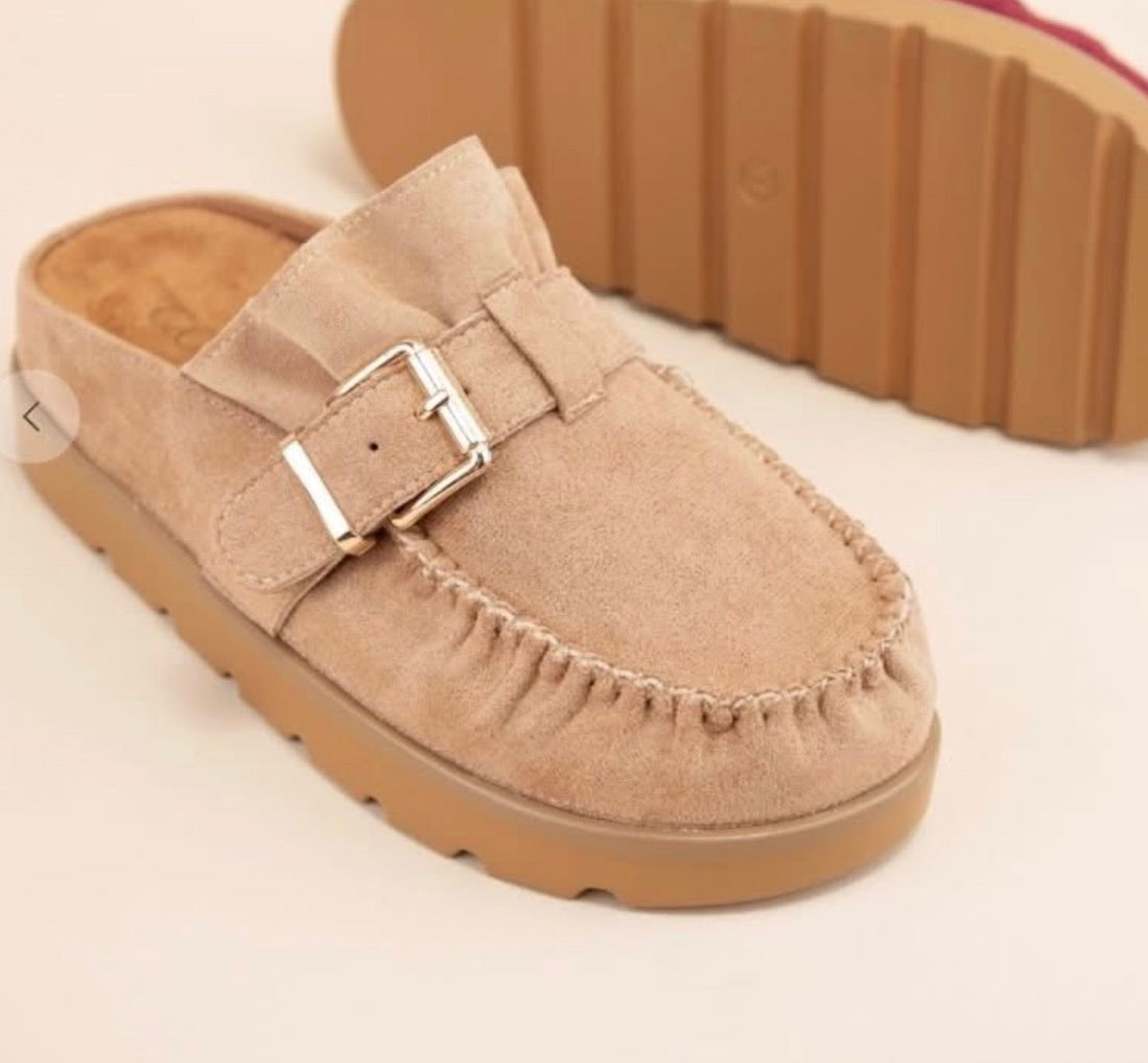 Taupe Moccasin Mule