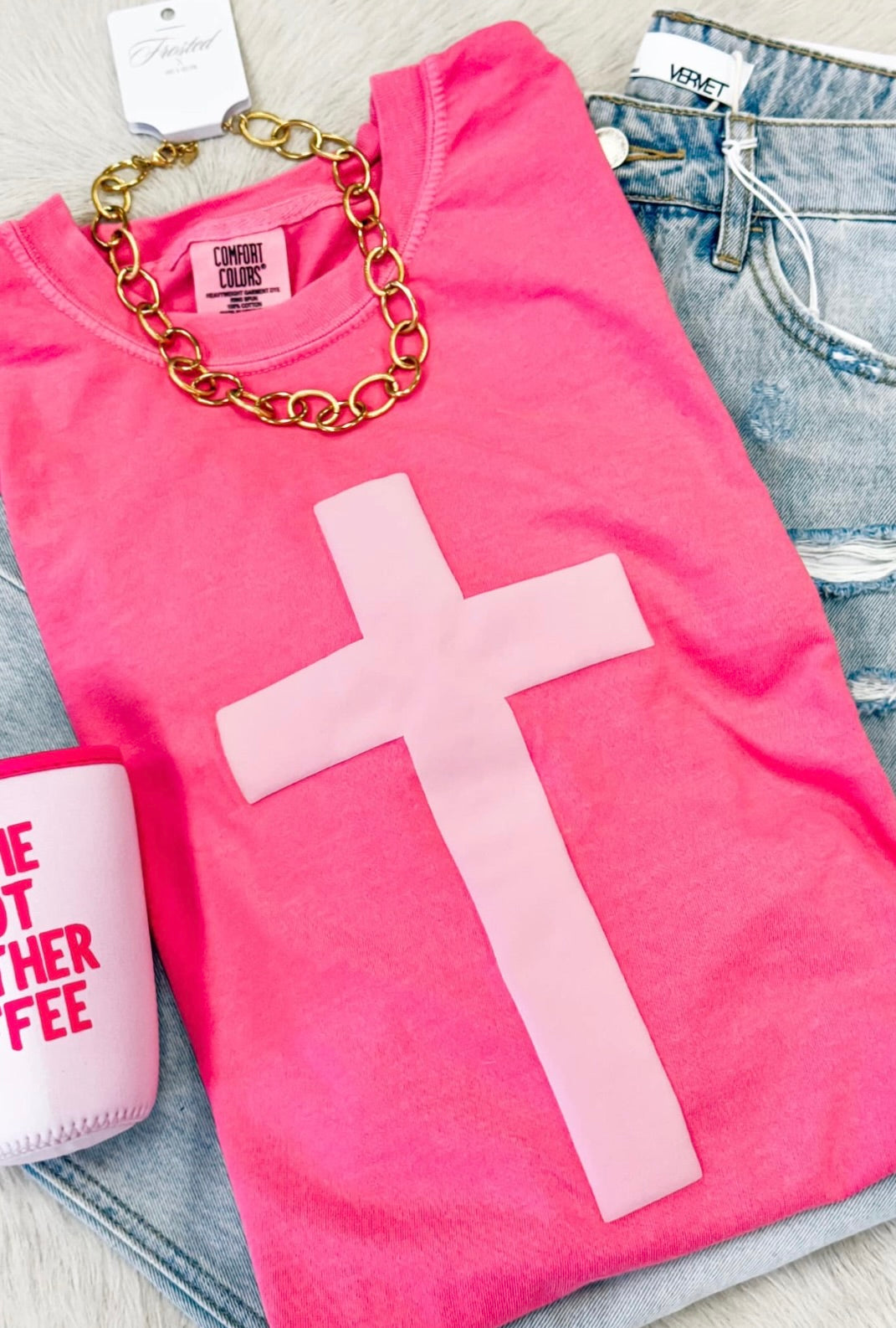 Pink Puff Cross Tee