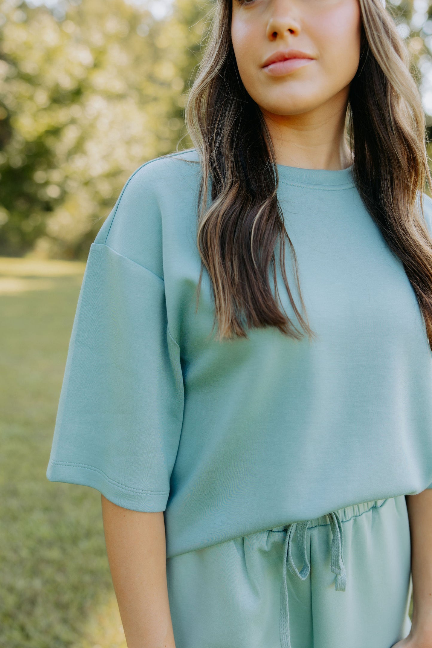 Sage Scuba Knit Top