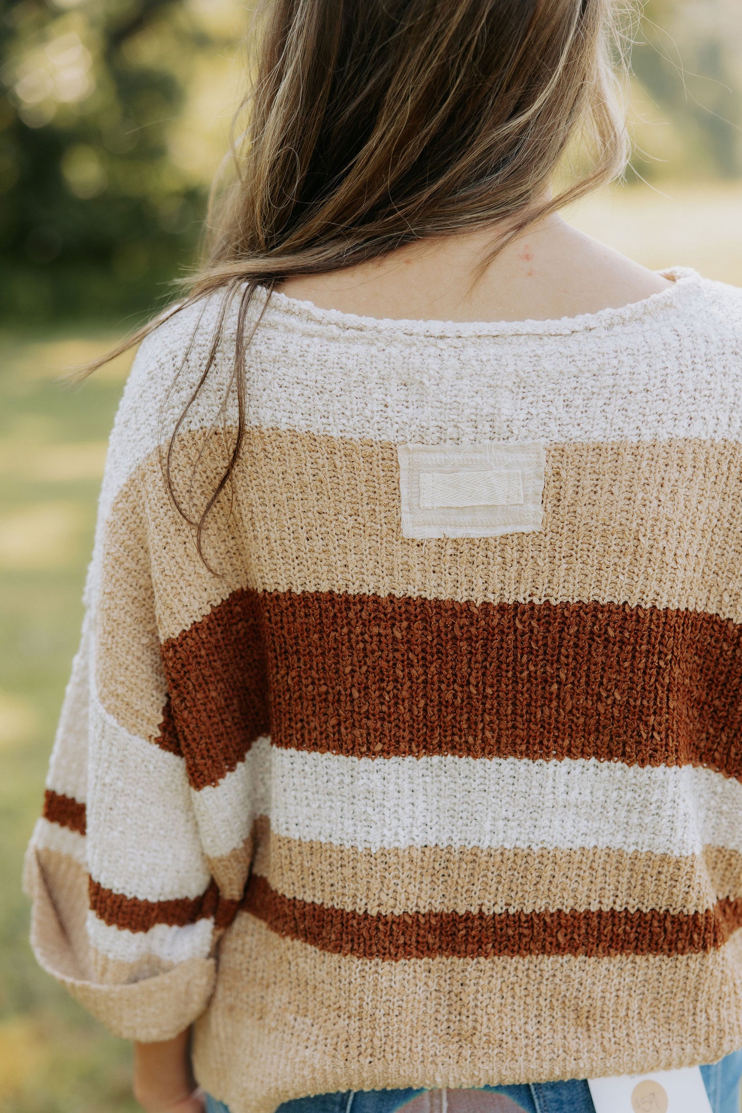 Brown Stripe Knit Top