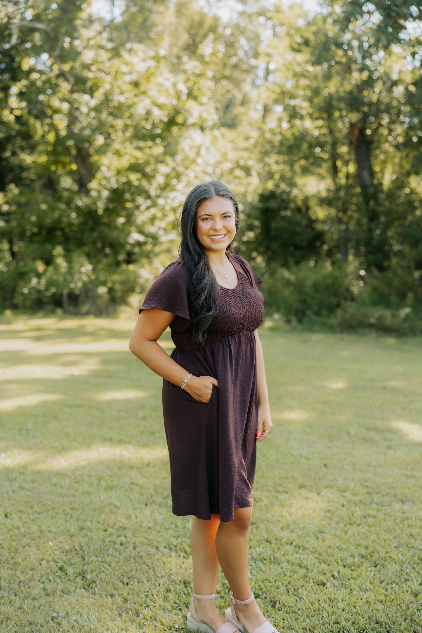 Mocha Smocked Dress