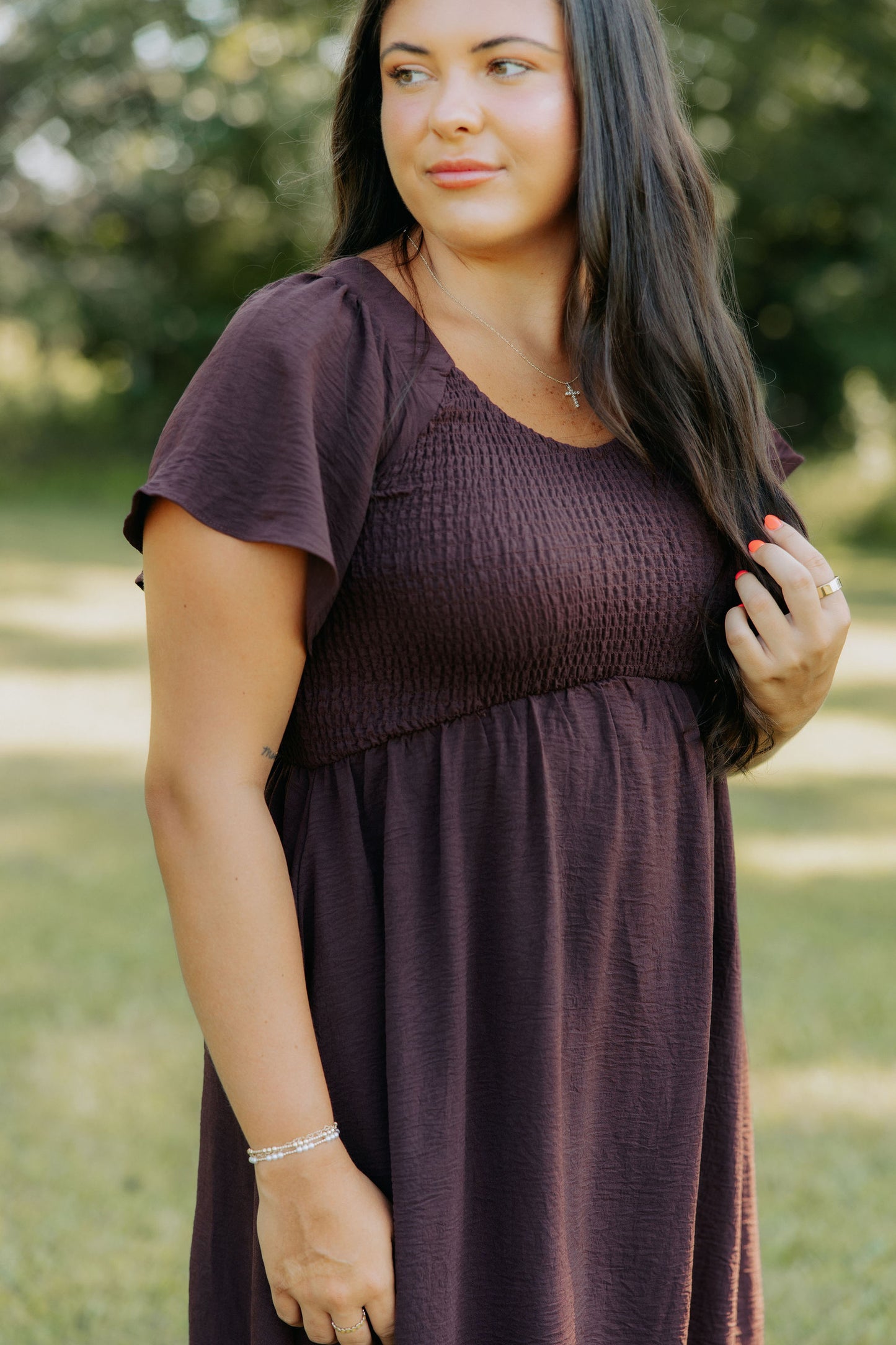Mocha Smocked Dress