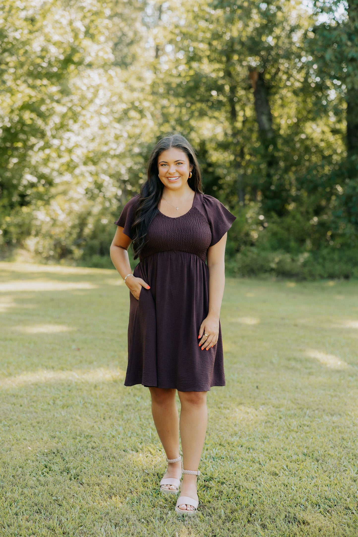 Mocha Smocked Dress