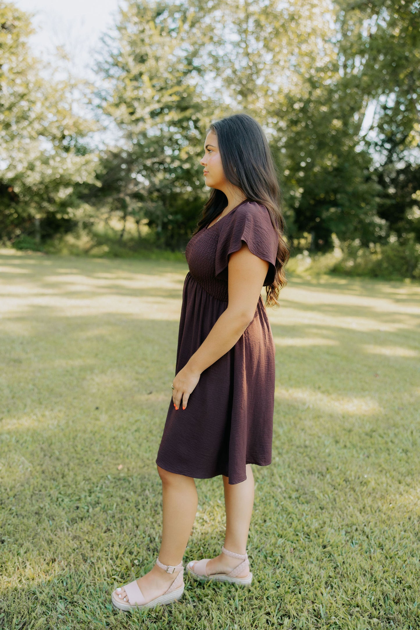 Mocha Smocked Dress