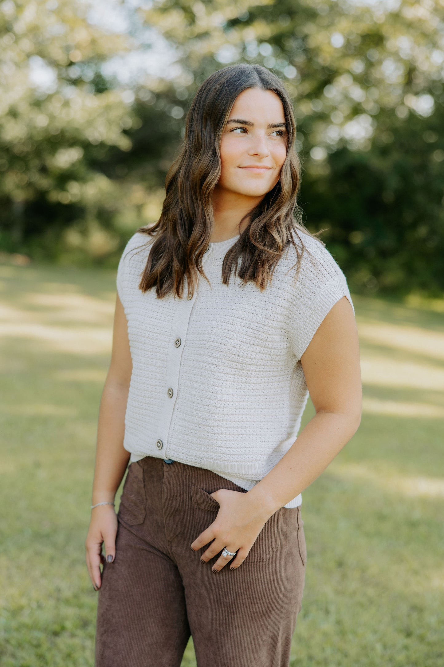Light Khaki Knit Vest