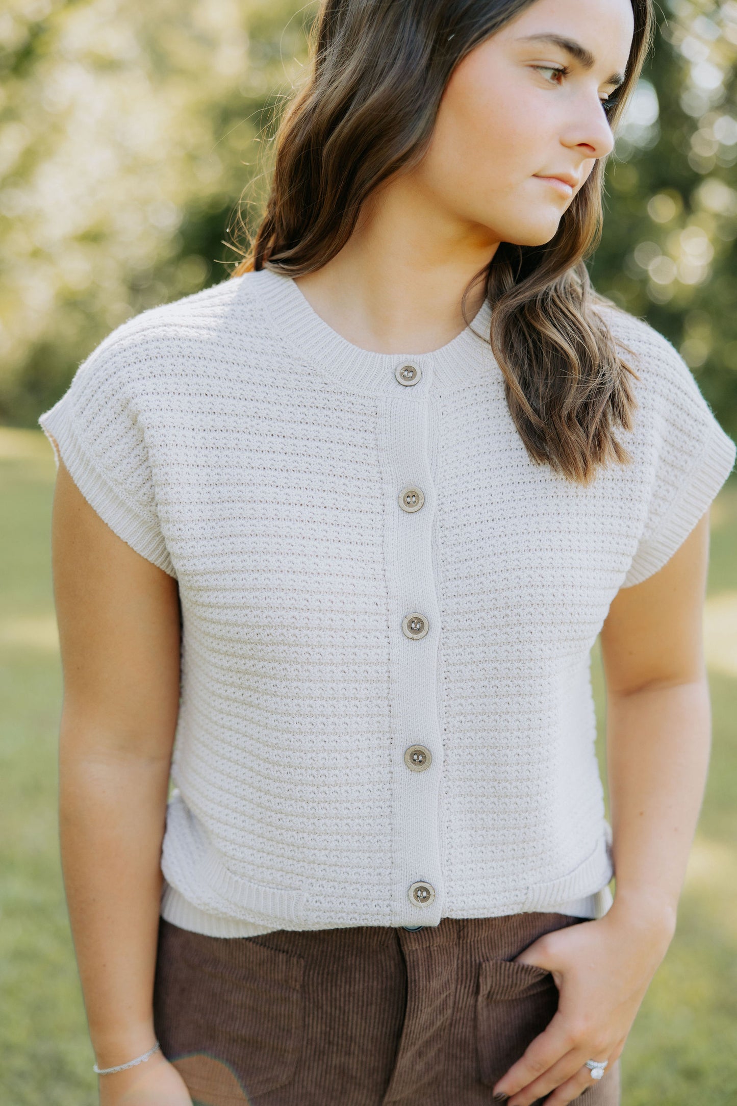 Light Khaki Knit Vest