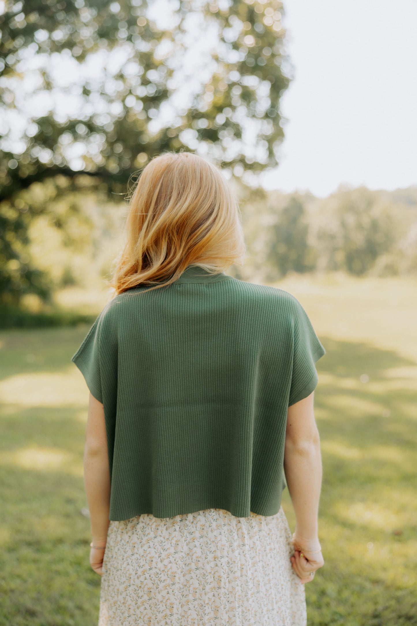 Sage Ribbed Mock Neck Top