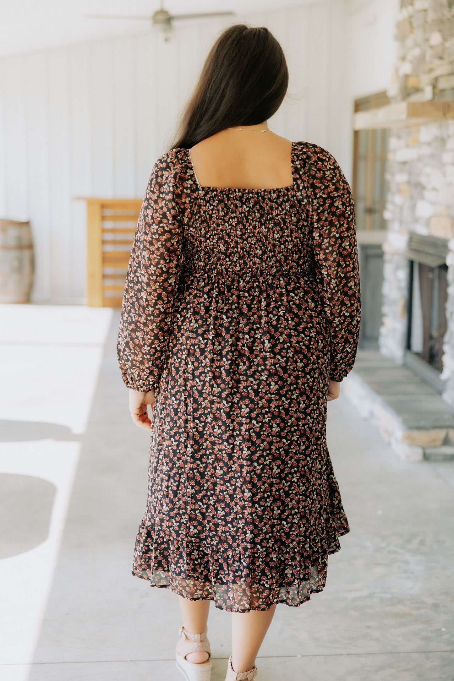 Black Vintage Floral Dress