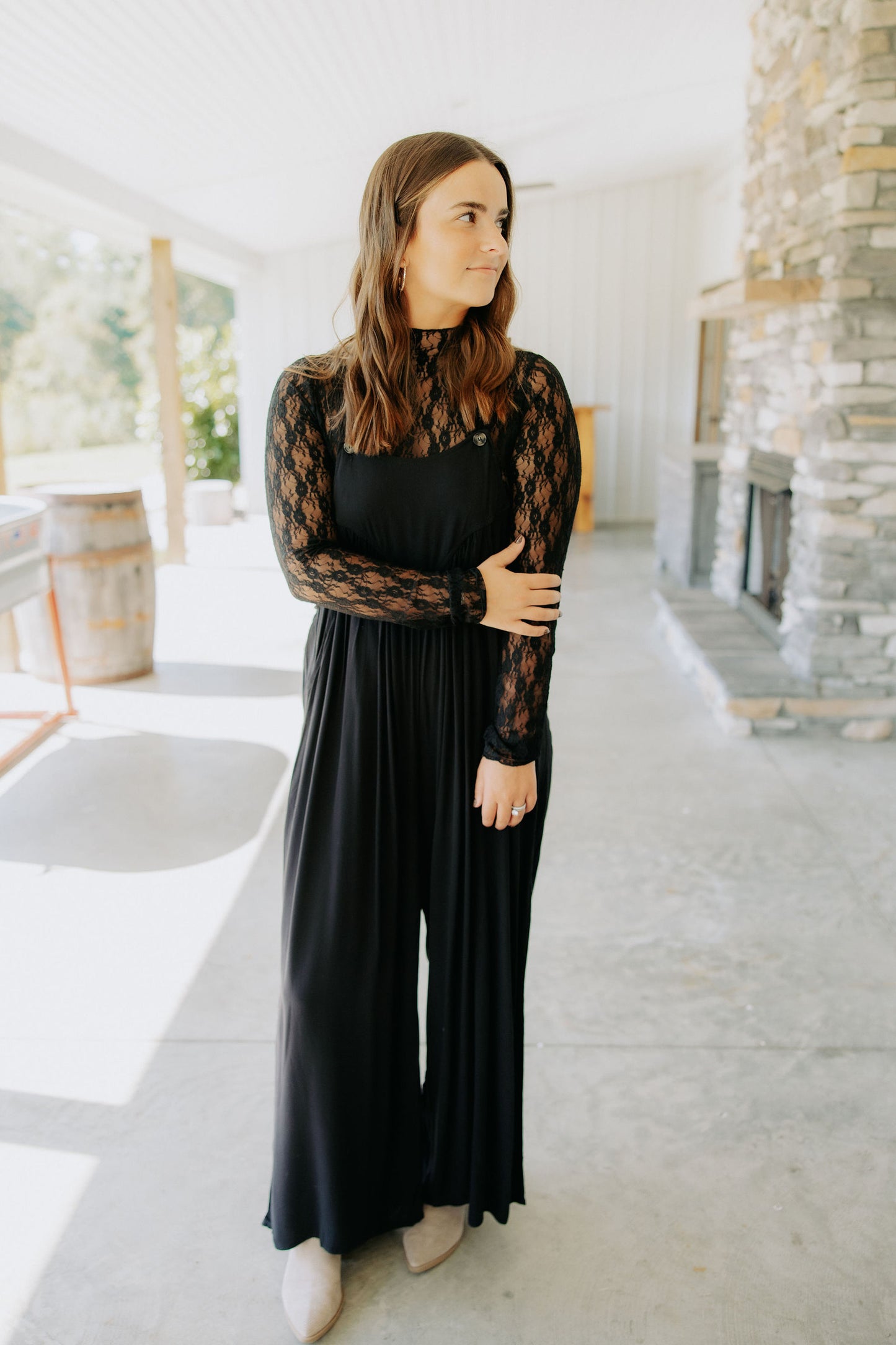 Black Lace Layering Top