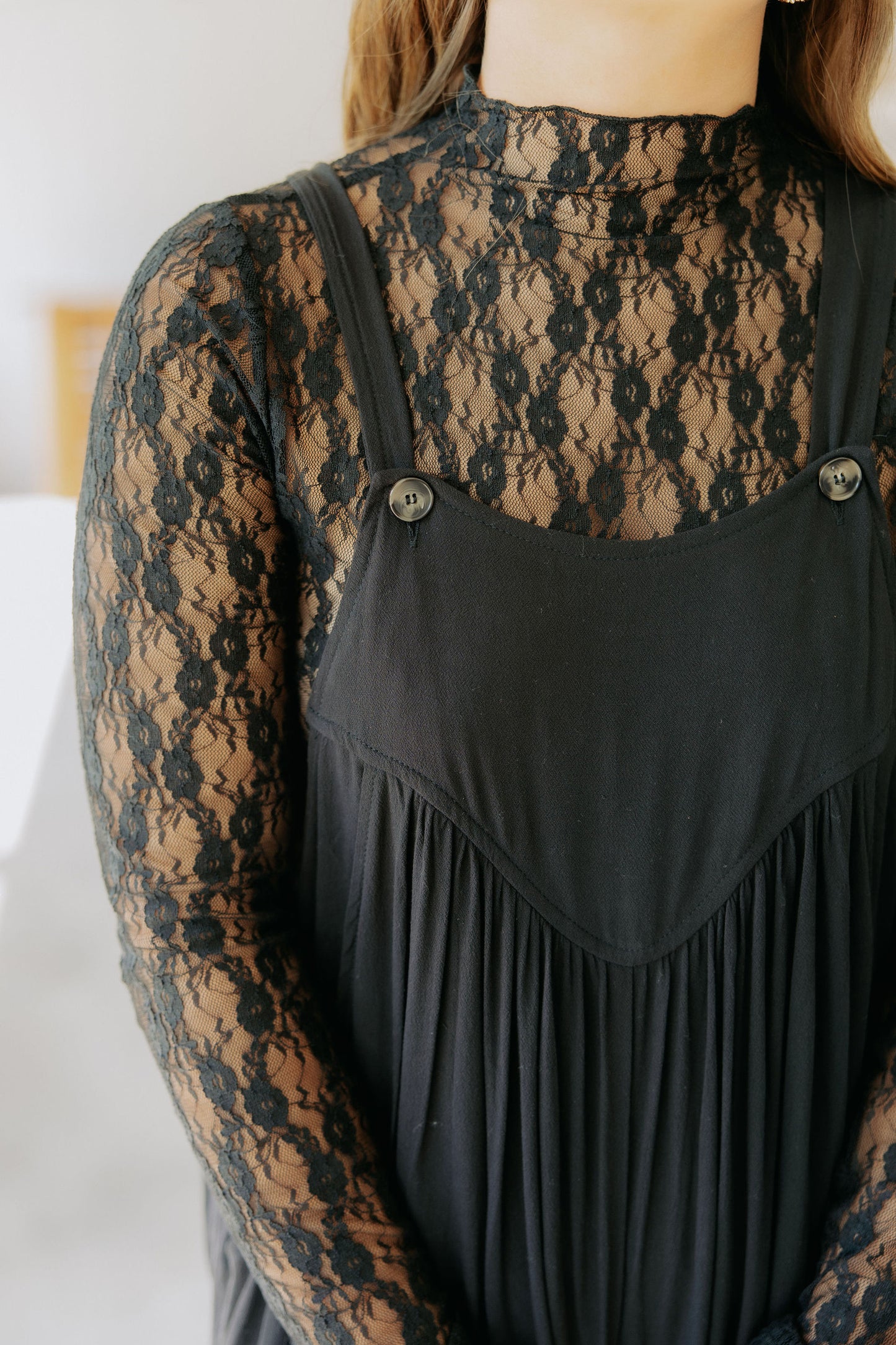 Black Lace Layering Top