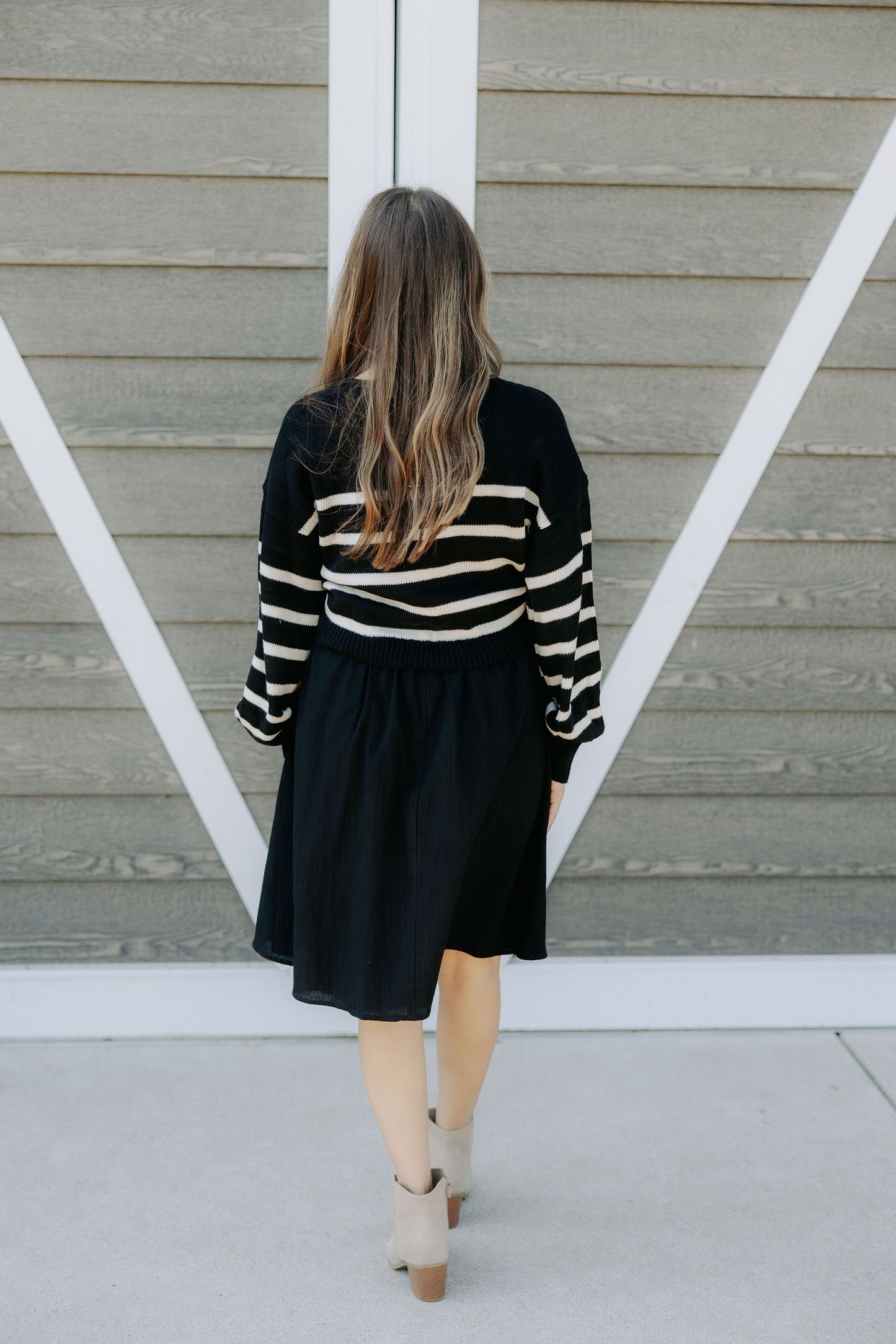 Black Stripe Sweater Dress