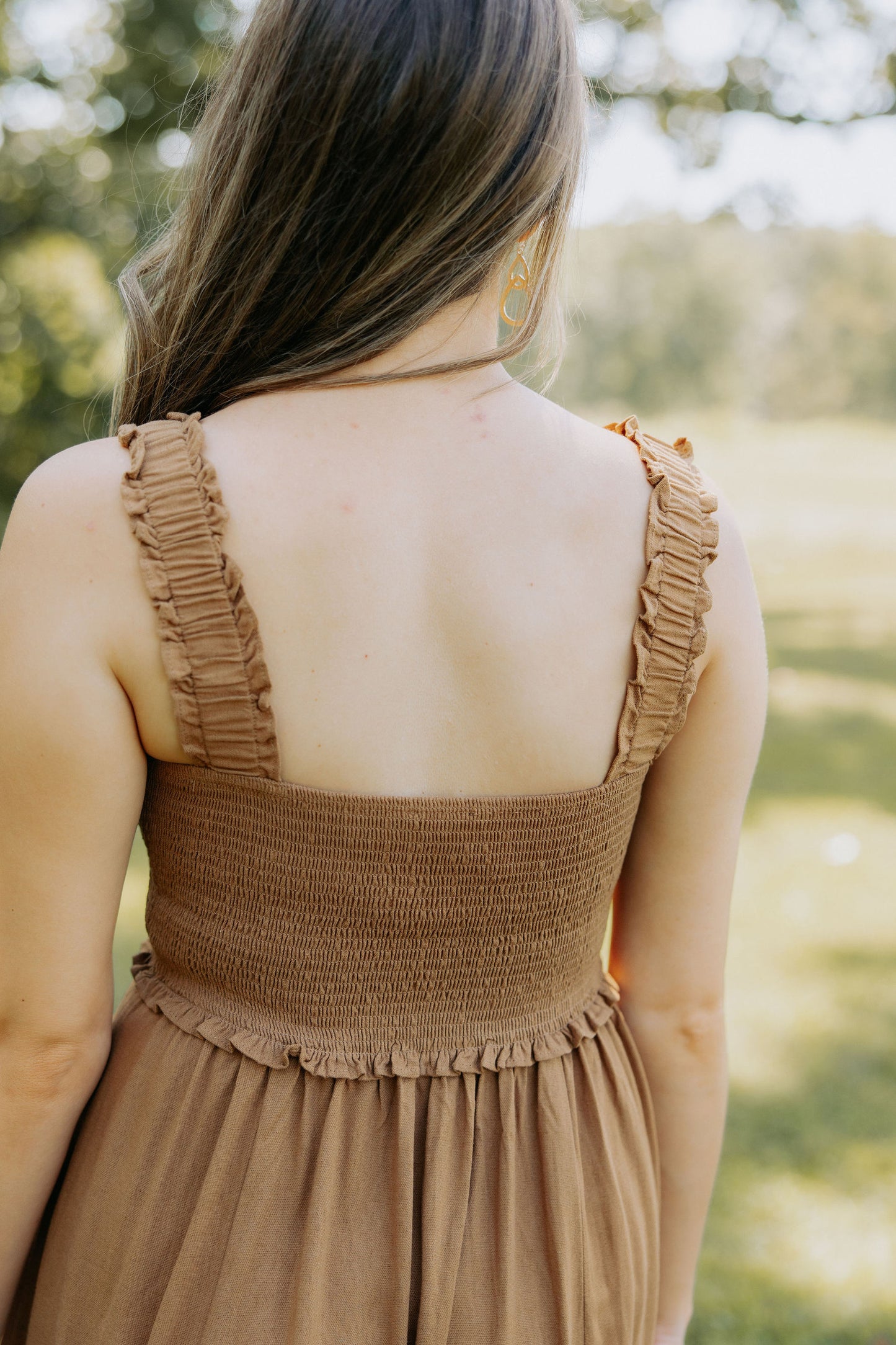 Camel Front Button Dress