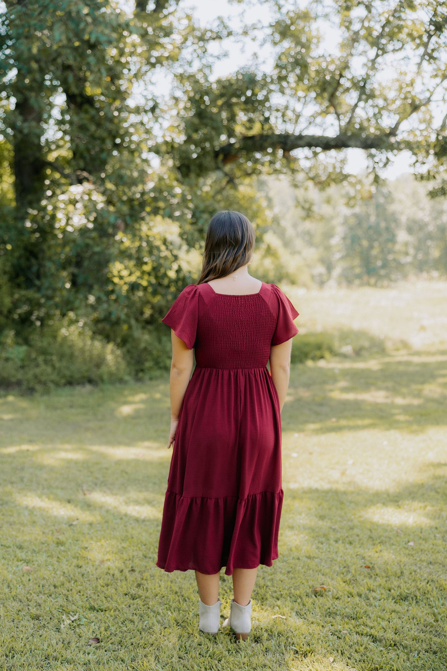 Maroon Smocked Dress