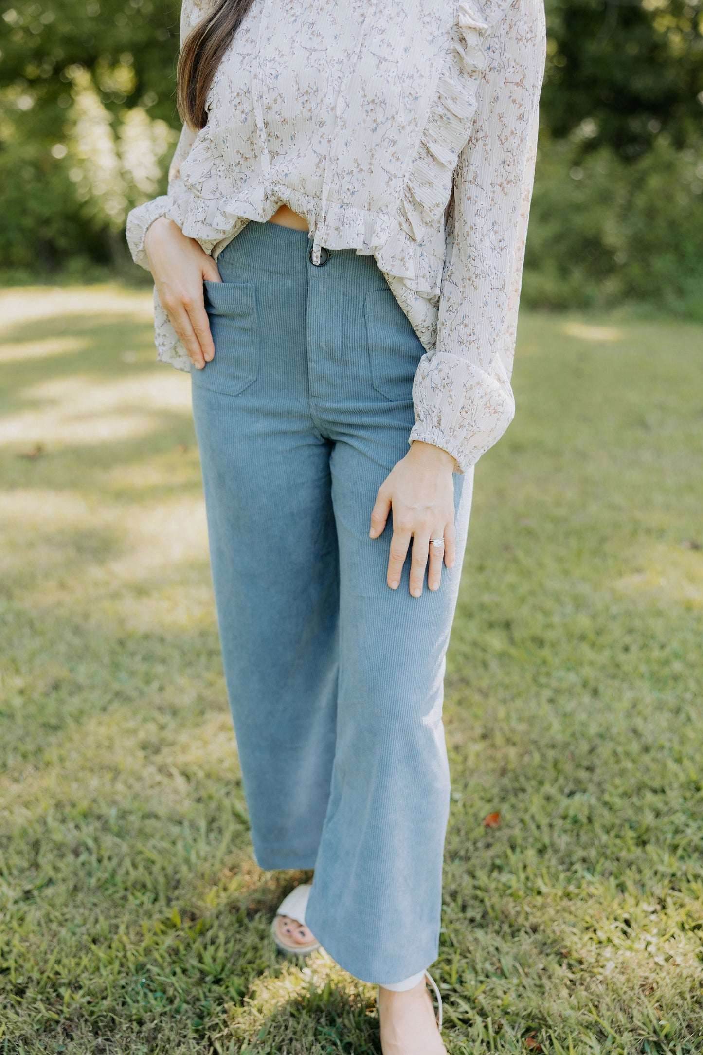 Steel Blue Corduroy Pants